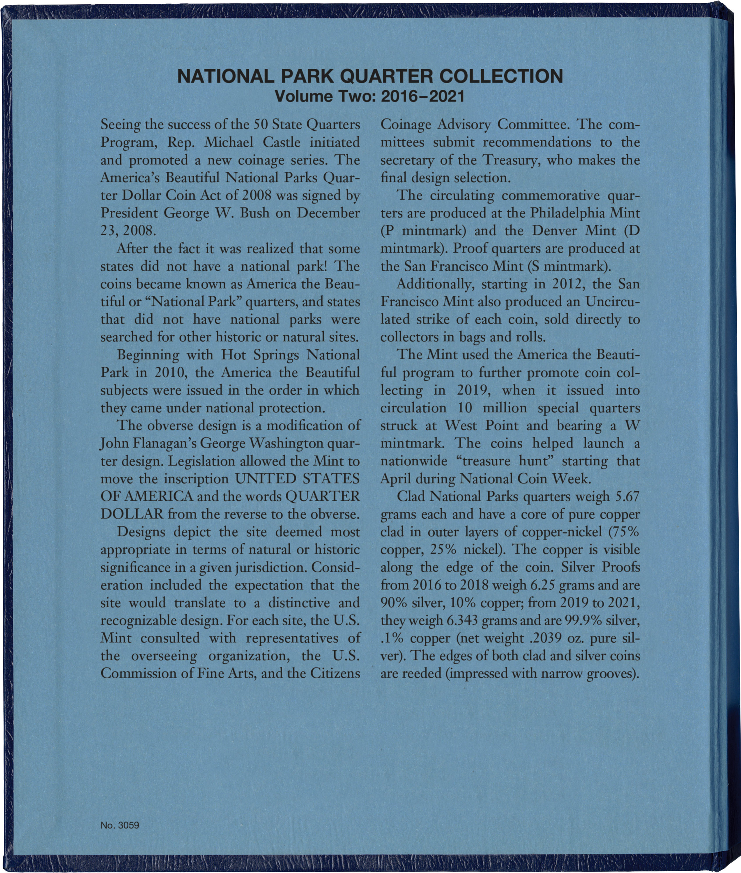 Whitman Classic® Coin Album – National Park Quarters Volume #2: 2016-2021 (P, D, & S Mints)