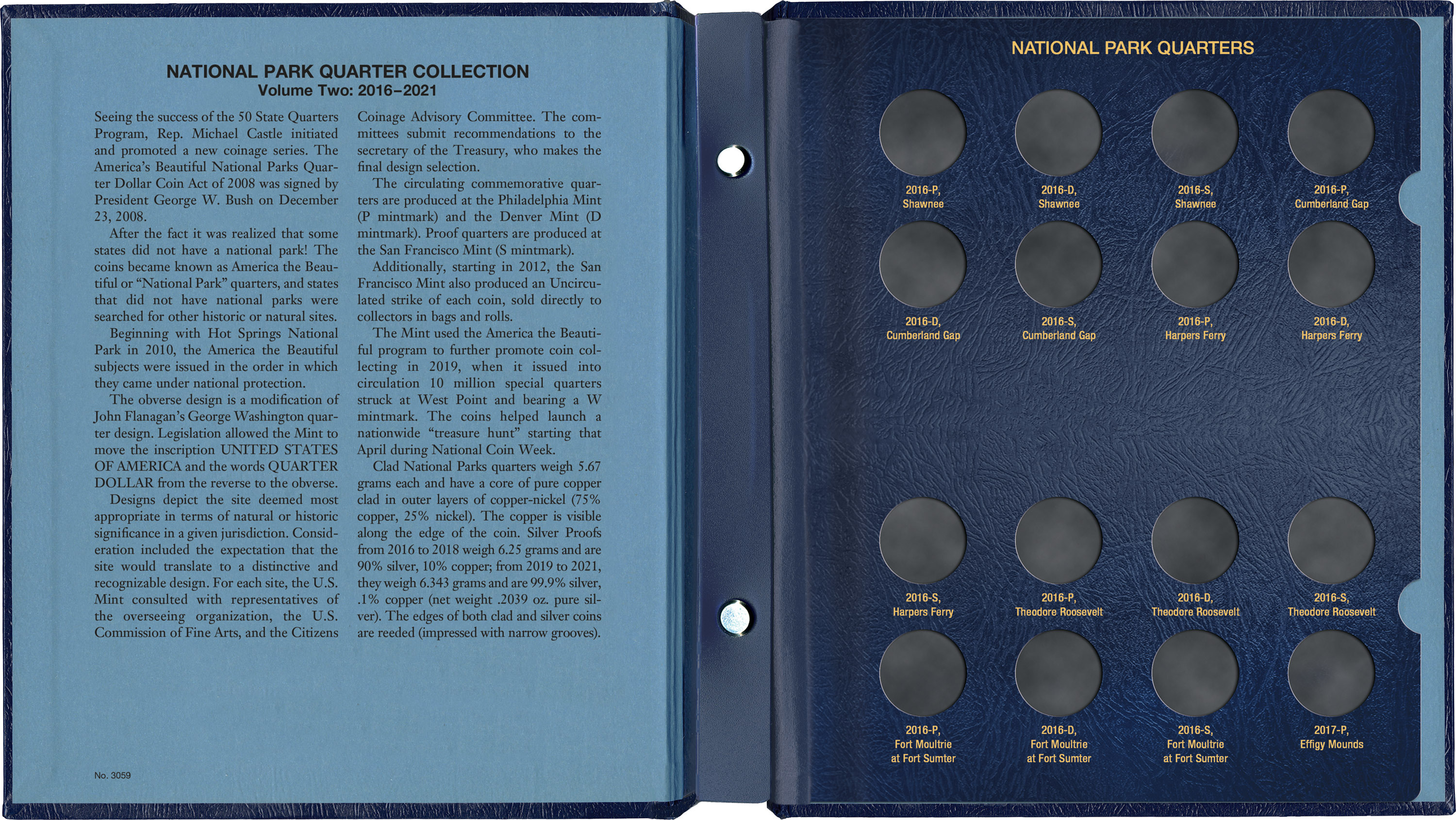 Whitman Classic® Coin Album – National Park Quarters Volume #2: 2016-2021 (P, D, & S Mints)