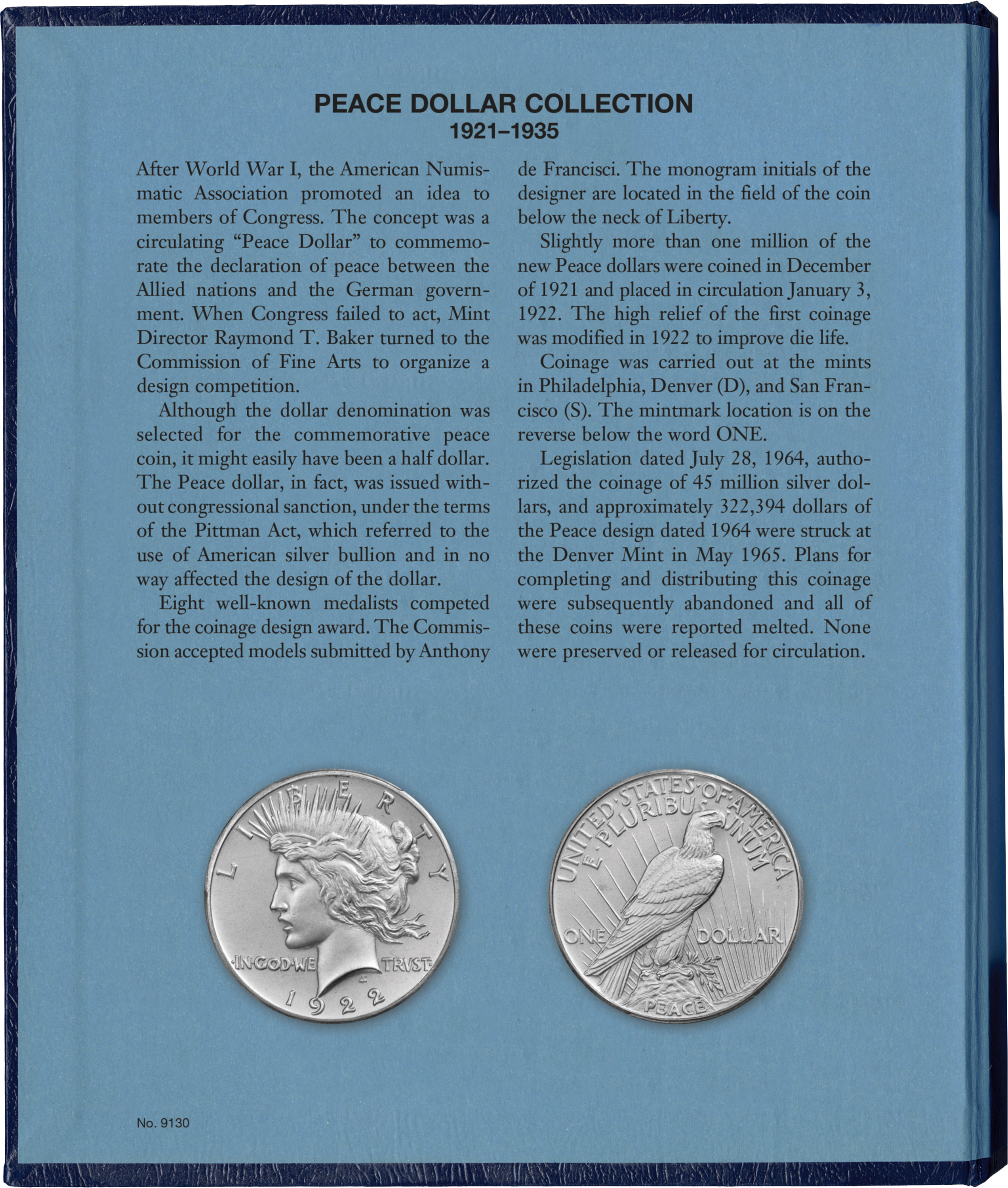 Whitman Classic® Coin Album – Peace Dollars: 1921-1935 (P, D, & S Mints)