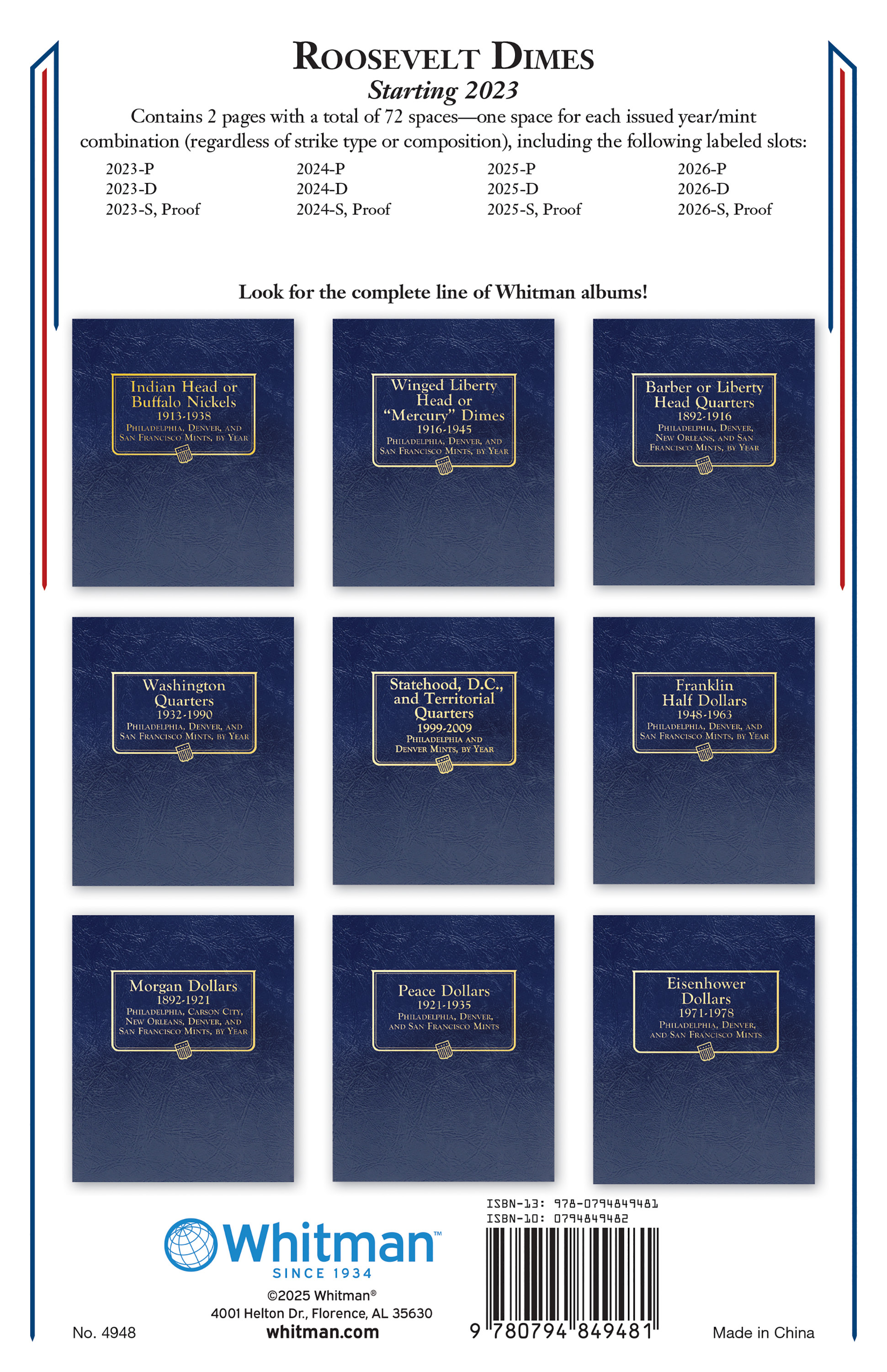 Whitman Classic® Coin Album – Roosevelt Dimes Volume #2: Starting 2023 (P, D, & S Mints)