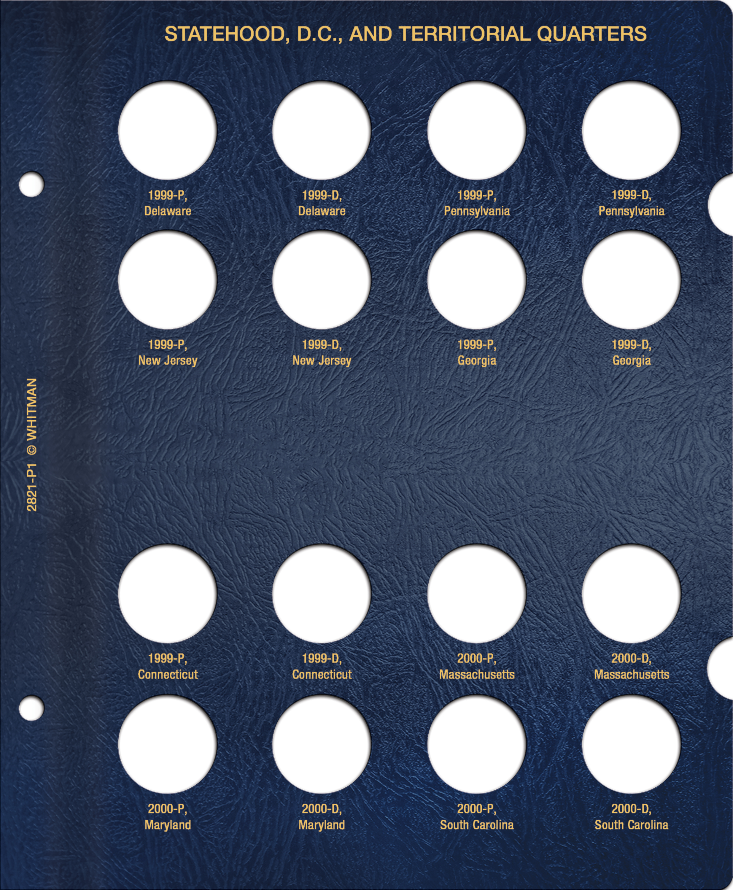Whitman Classic® Coin Album – Statehood, D.C. & Territorial Quarters: 1999-2009 (P & D Mints)