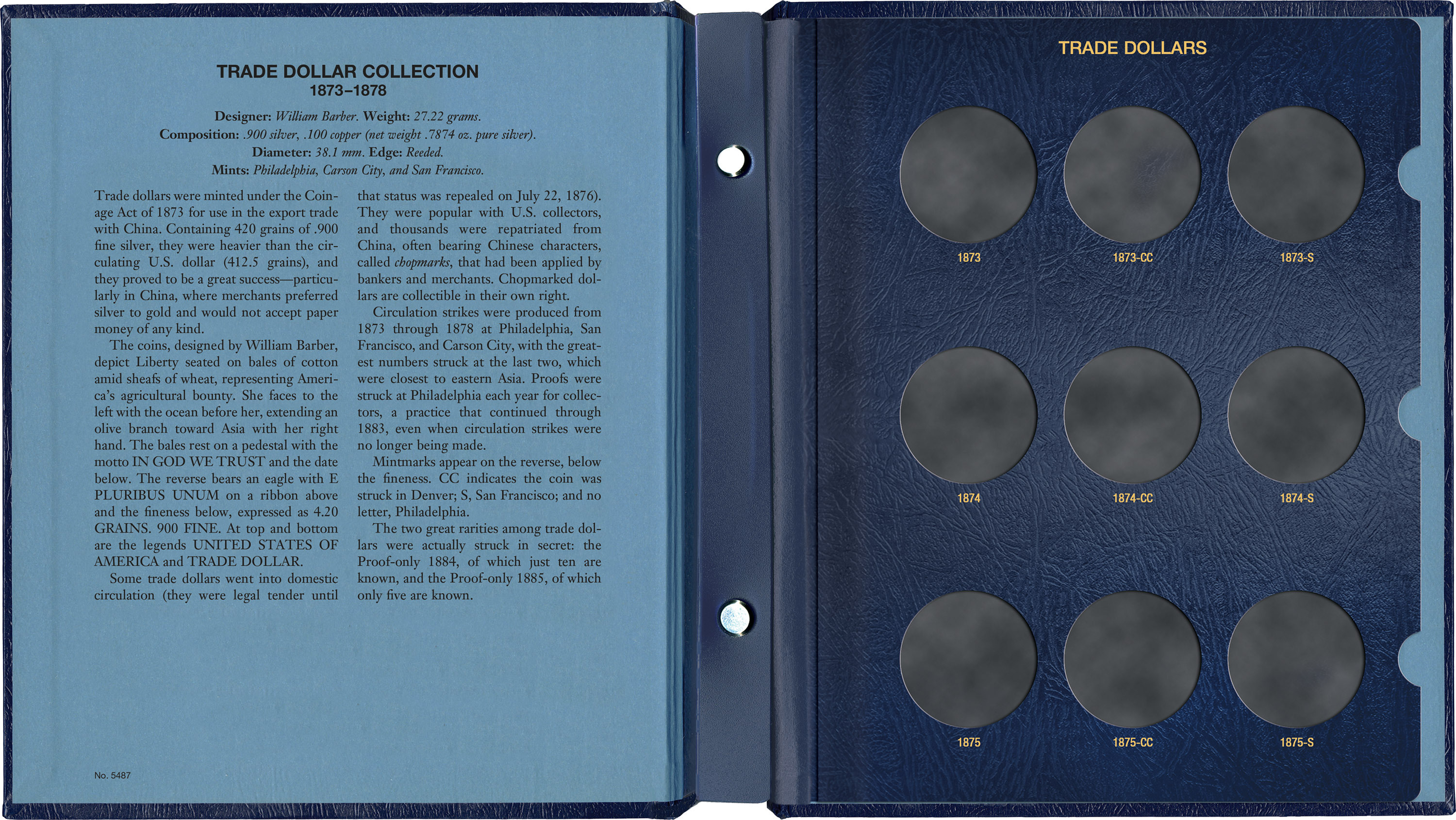 Whitman Classic® Coin Album – Trade Dollars: 1873-1878 (P, CC, & S Mints)