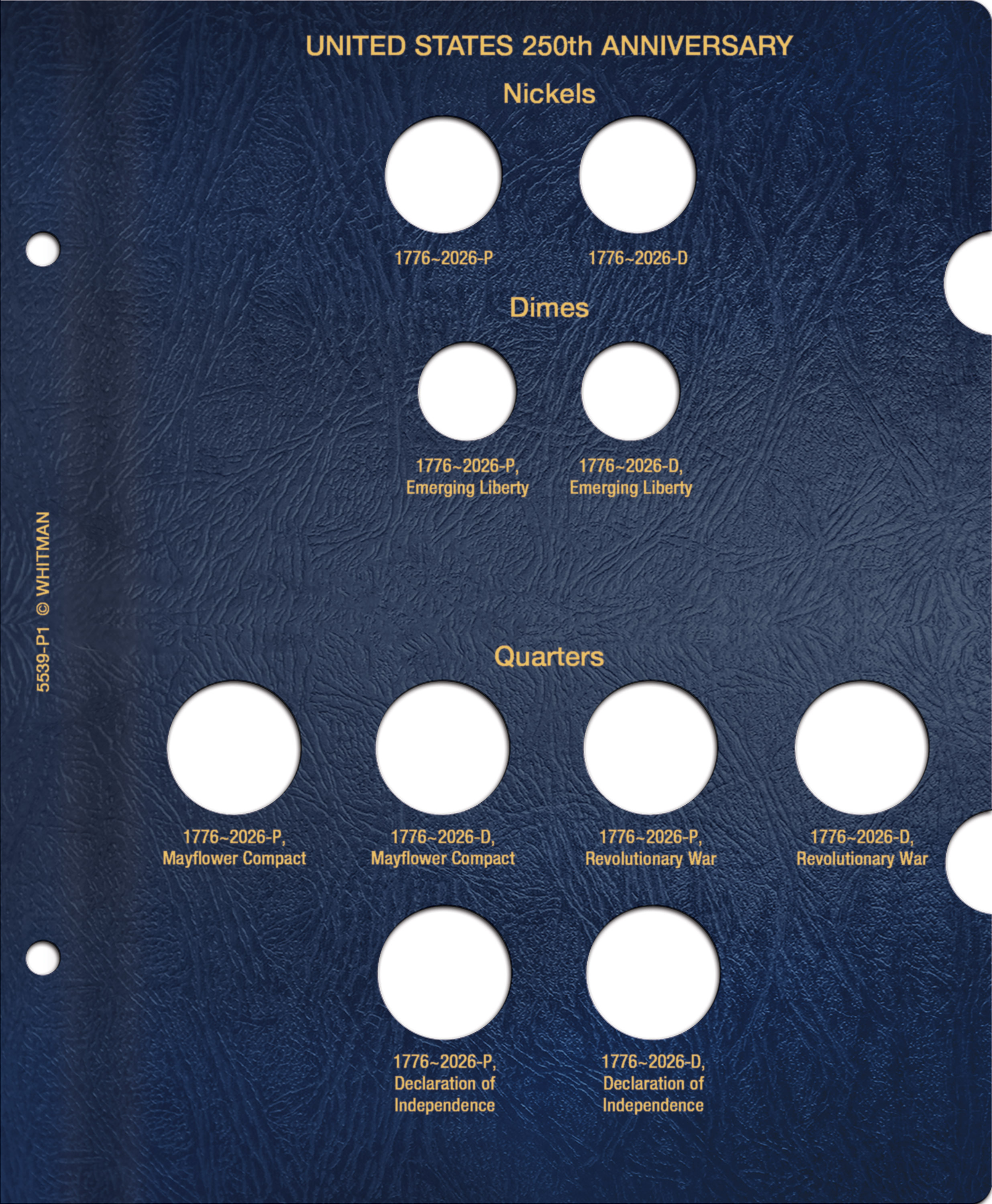 Whitman Classic® Coin Album – United States 250th Anniversary: 2026 (P & D Mints)