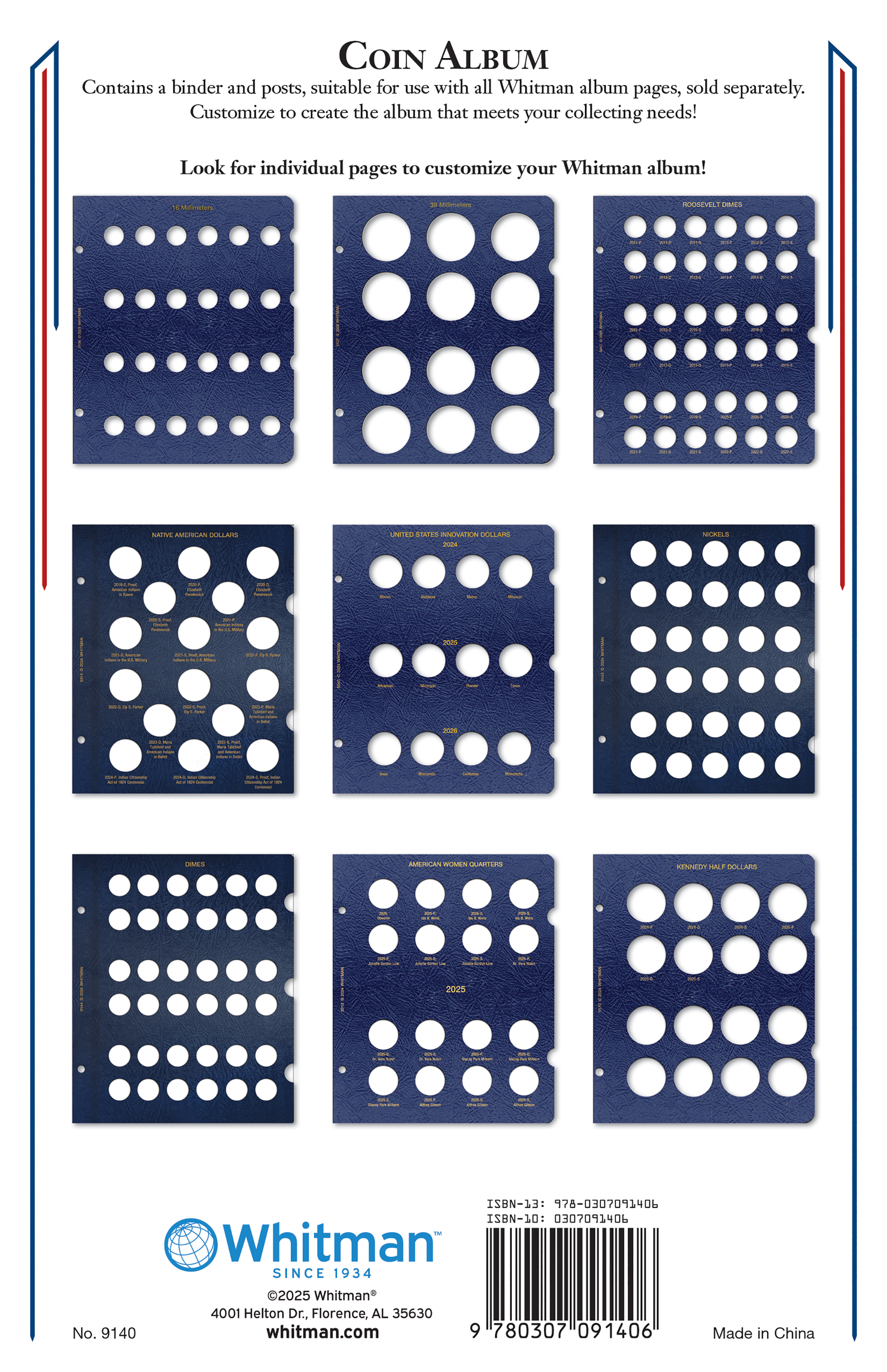 Whitman Classic® Coin Album – Universal: Plain, No Pages