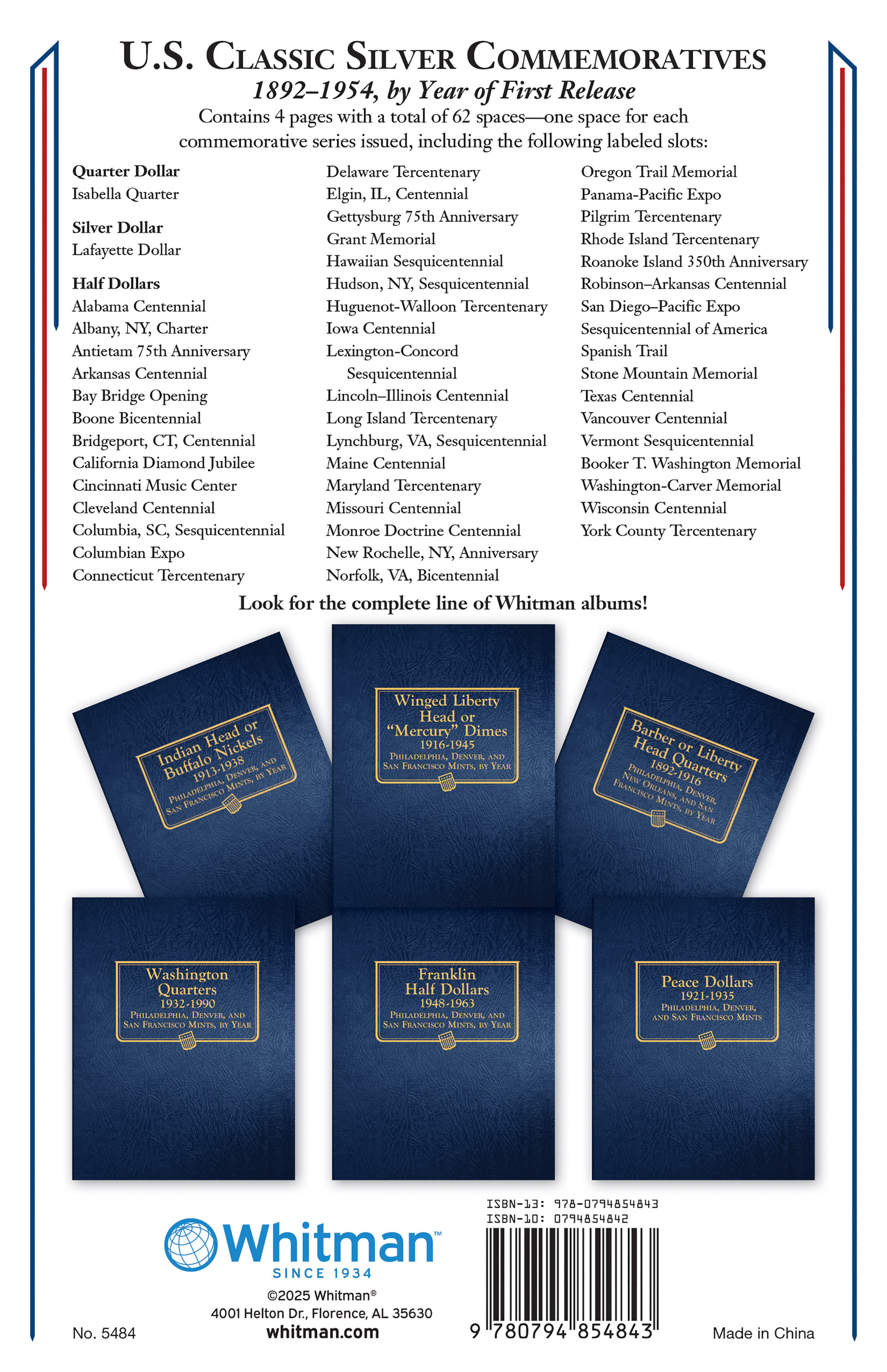 Whitman Classic® Coin Album – U.S. Classic Silver Commemoratives: 1892-1954