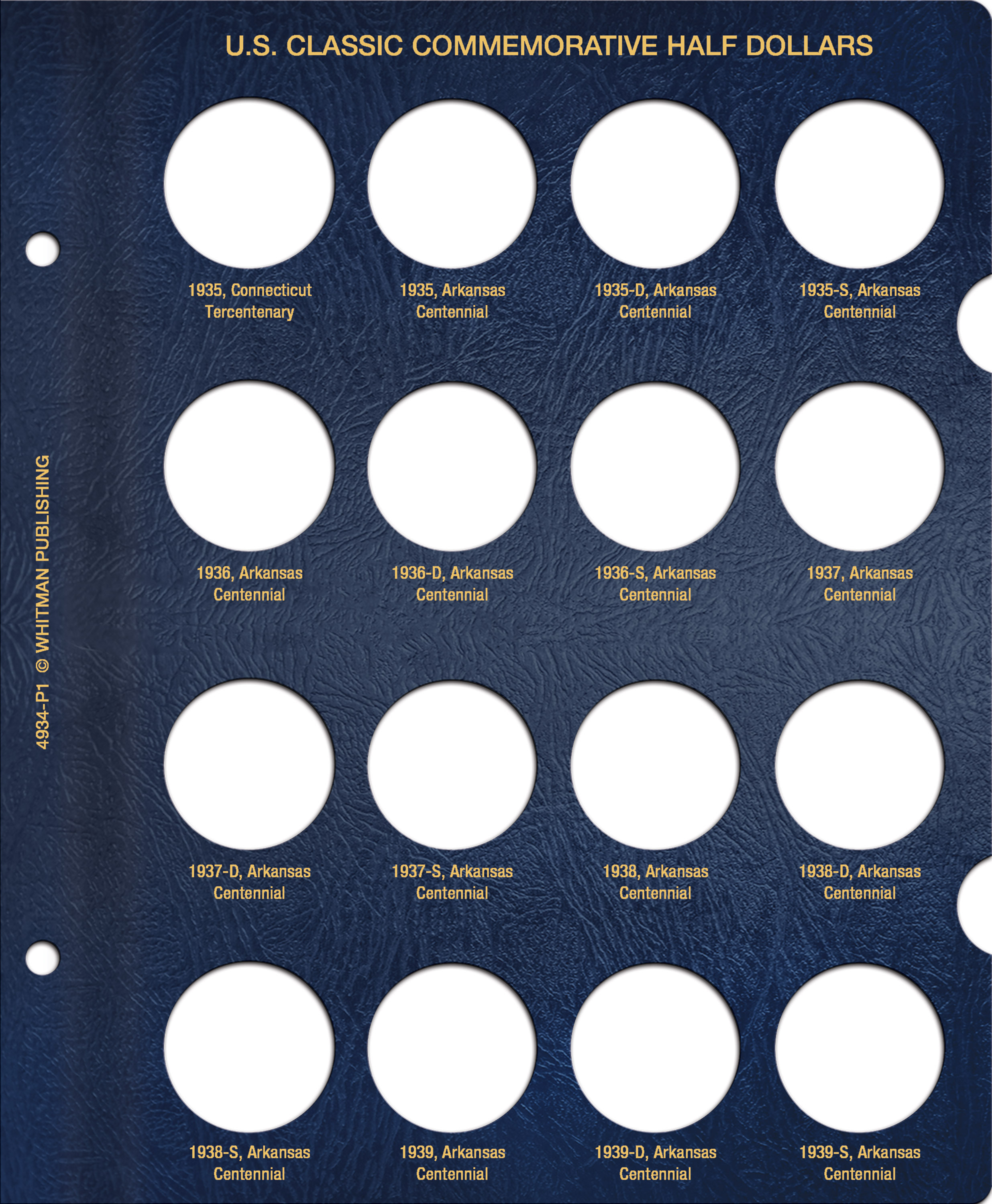 Whitman Classic® Coin Album – U.S. Commemorative Half Dollars Volume #2: 1935-1954