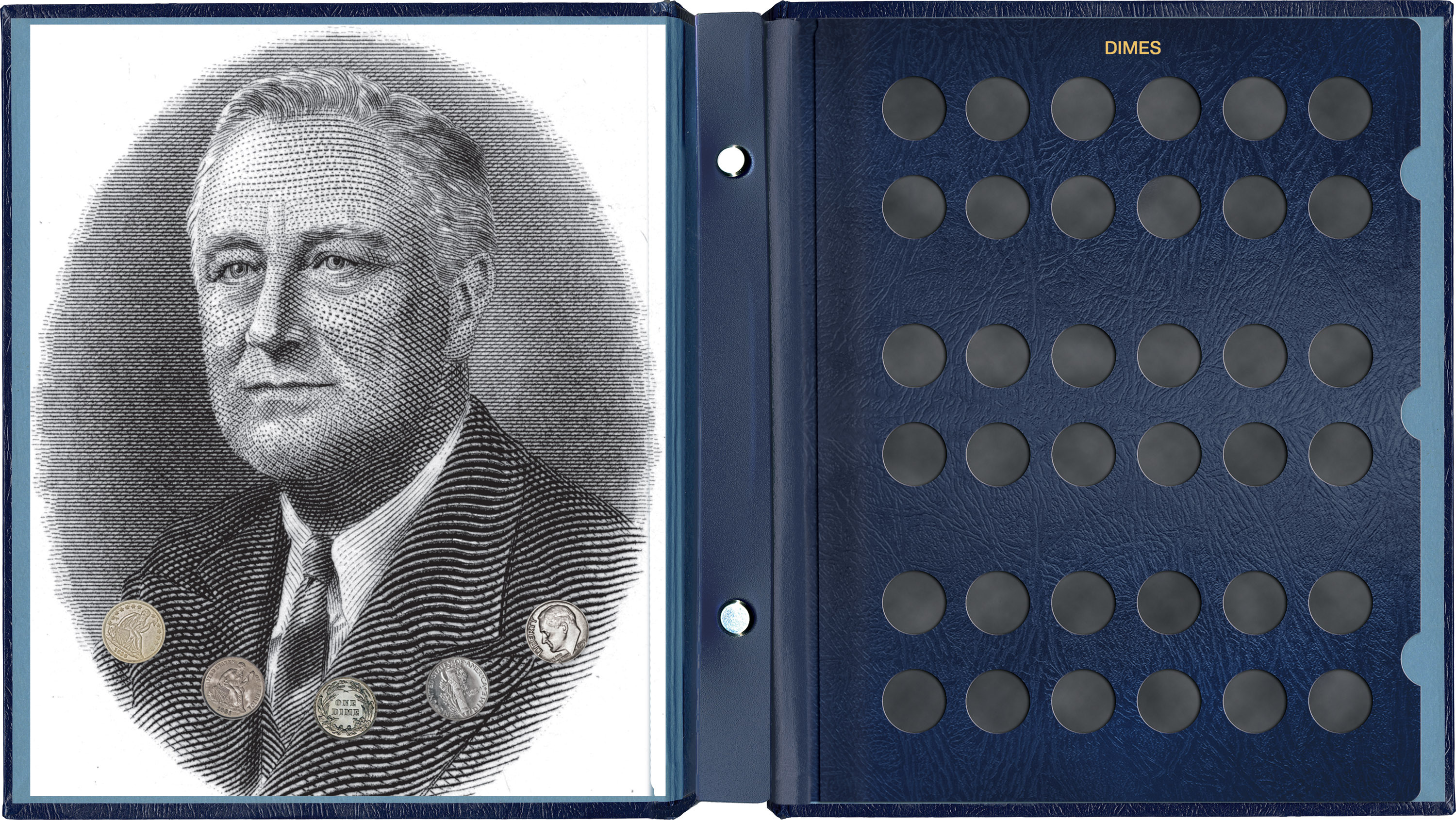 Whitman Classic® Coin Album – U.S. Dimes: Plain, No Dates (Includes Blank Pages)