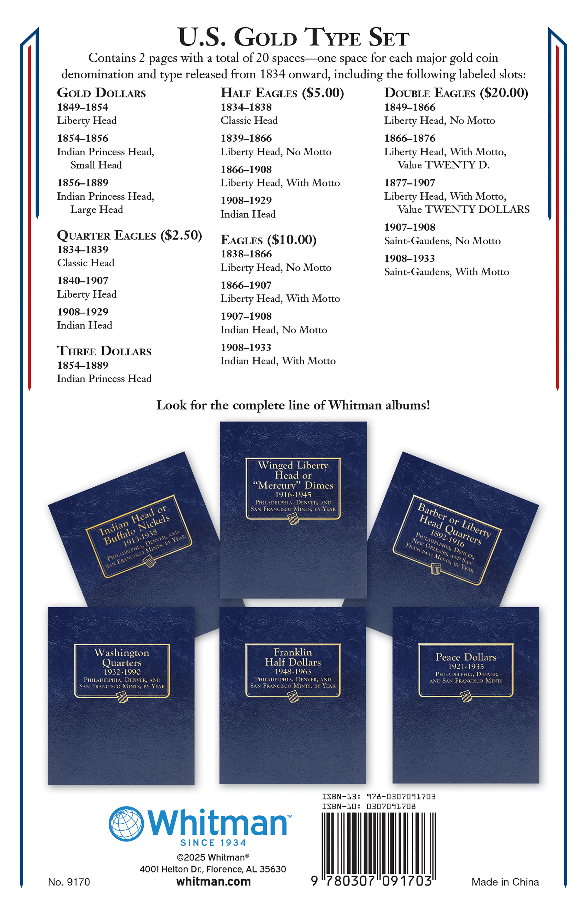 Whitman Classic® Coin Album – U.S. Gold Coin Type Set