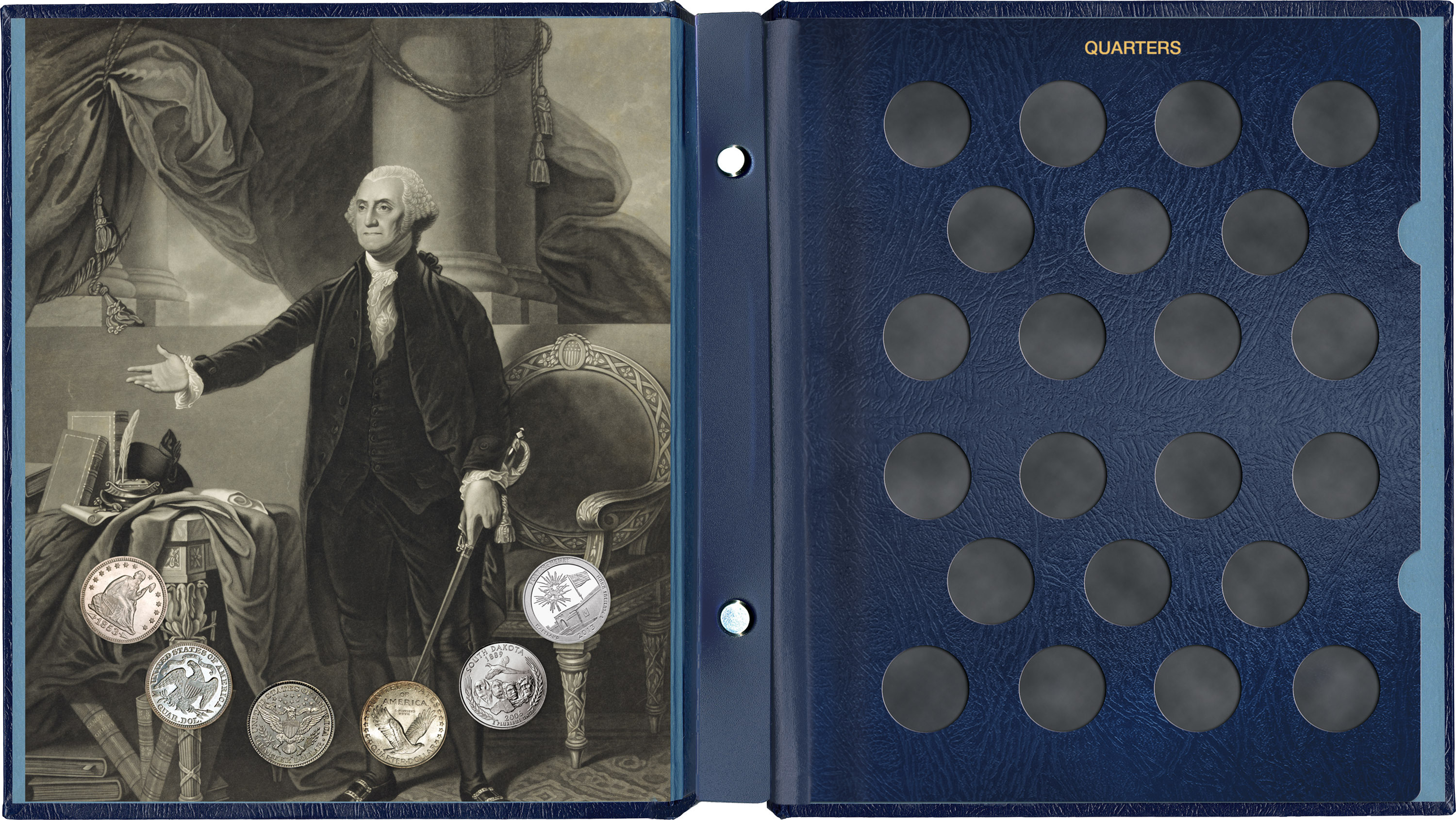 Whitman Classic® Coin Album – U.S. Quarters: Plain, No Dates (Includes Blank Pages)