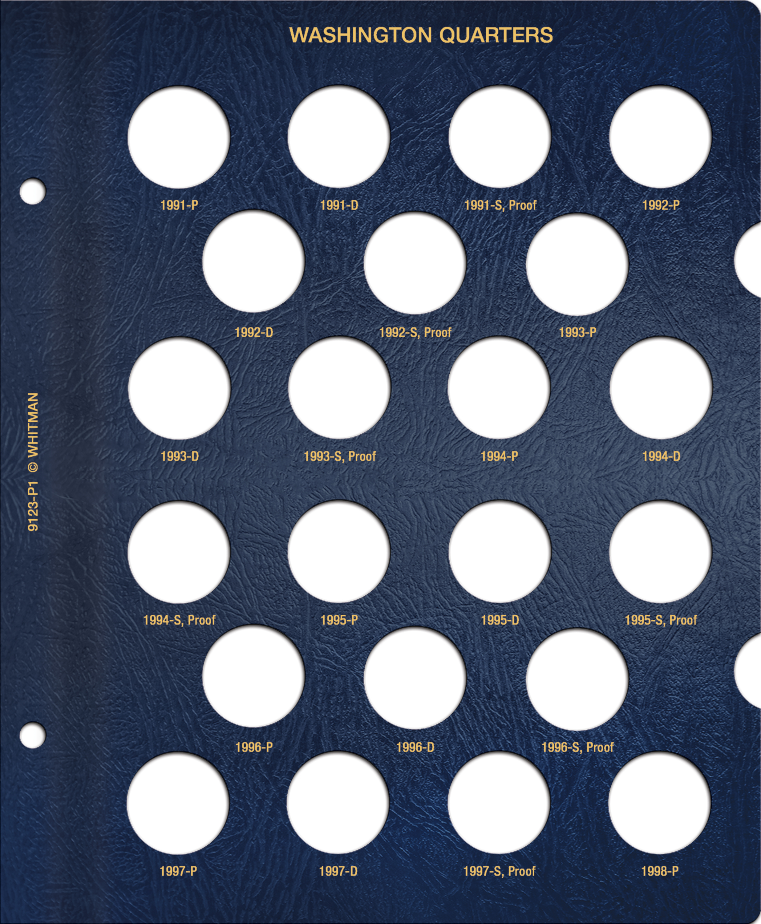 Whitman Classic® Coin Album – Washington Quarters Volume #2: 1991-1998 (P, D, & S Mints)
