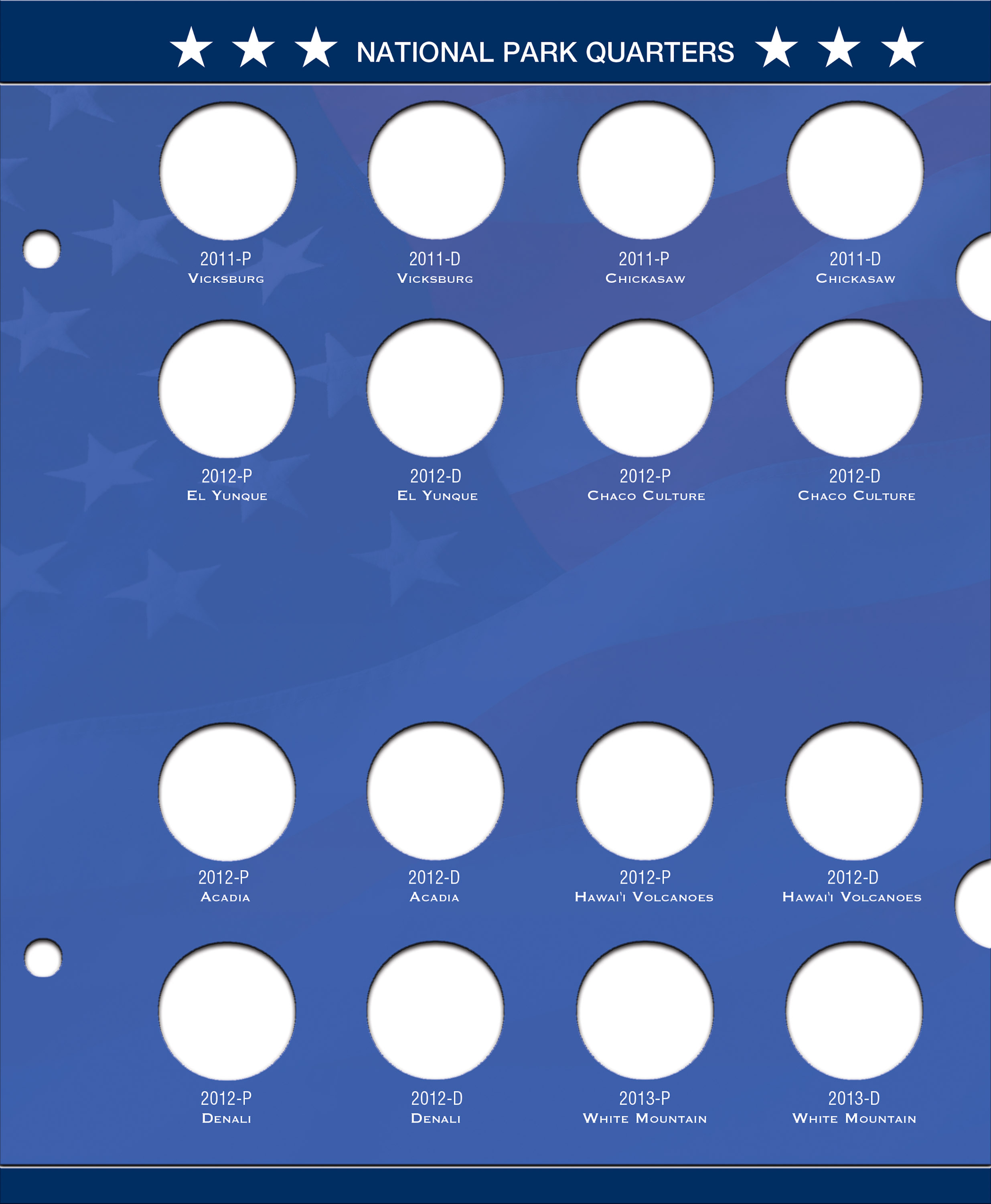 Whitman Classic® Collector’s Edition Coin Album – National Park Quarters: 2010-2021 (P & D Mints)
