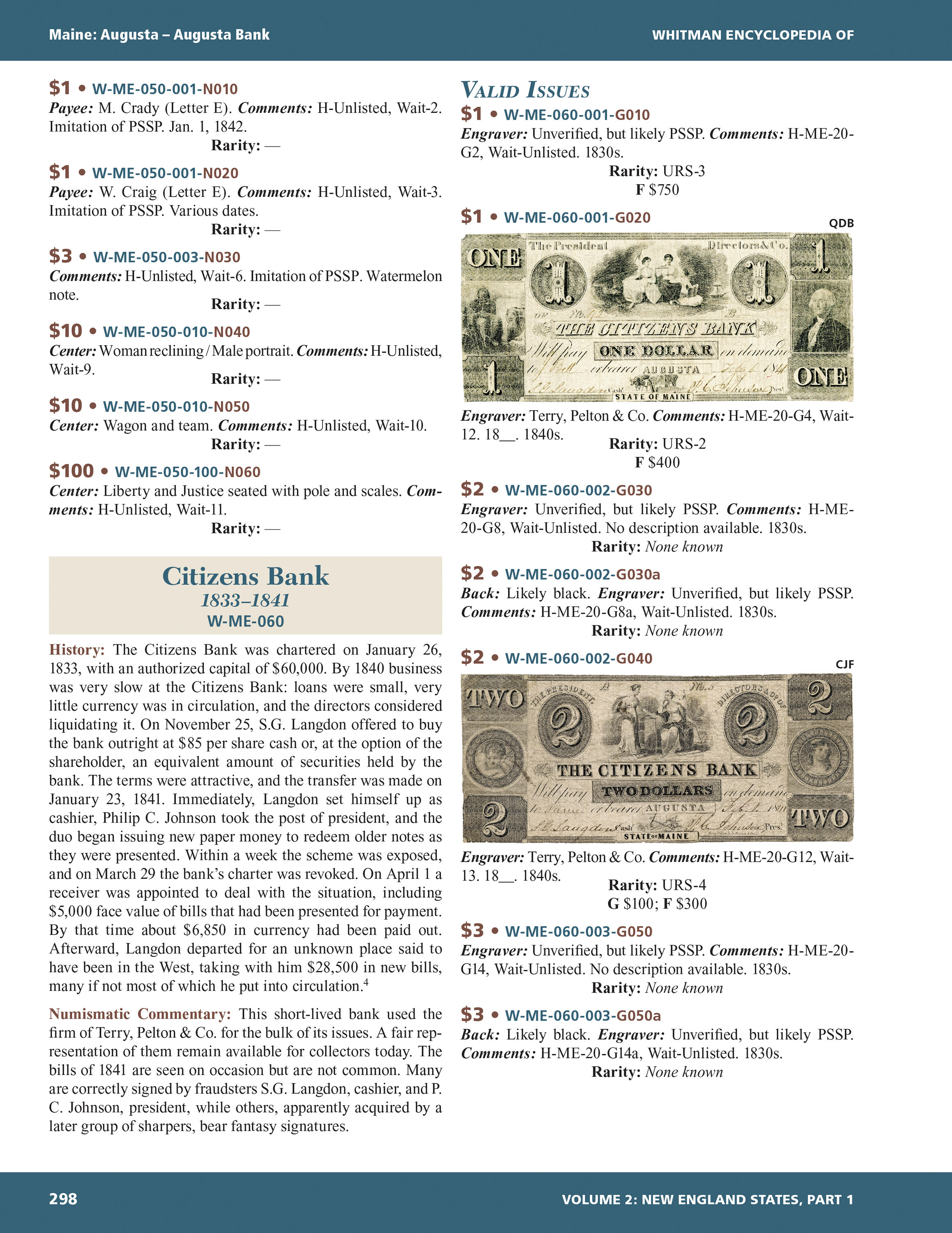 Whitman Encyclopedias: Whitman Encyclopedia of Obsolete Paper Money, Volume 2 – New England, Part 1: Connecticut, Maine, New Hampshire