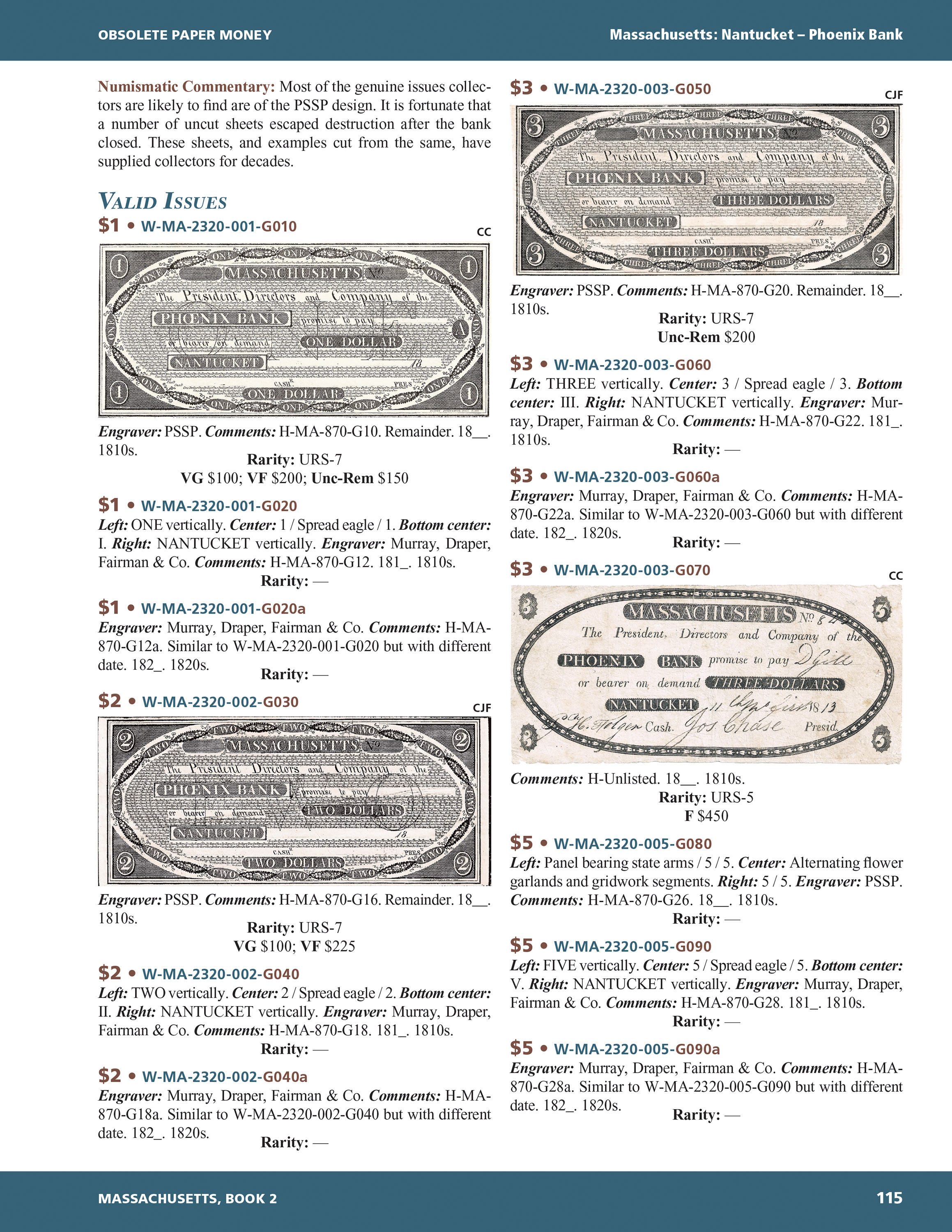 Whitman Encyclopedias: Whitman Encyclopedia of Obsolete Paper Money Volume 4 – New England, Part 2, Book 2 – Massachusetts cont’d