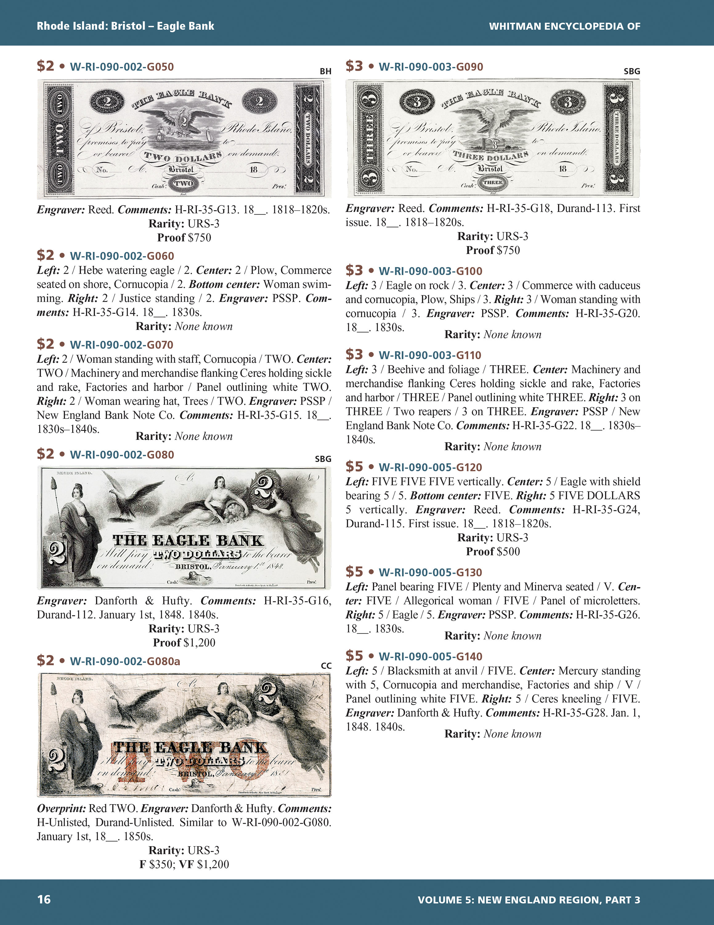 Whitman Encyclopedias: Whitman Encyclopedia of Obsolete Paper Money Volume 5 – New England, Part 3 – Rhode Island and Vermont