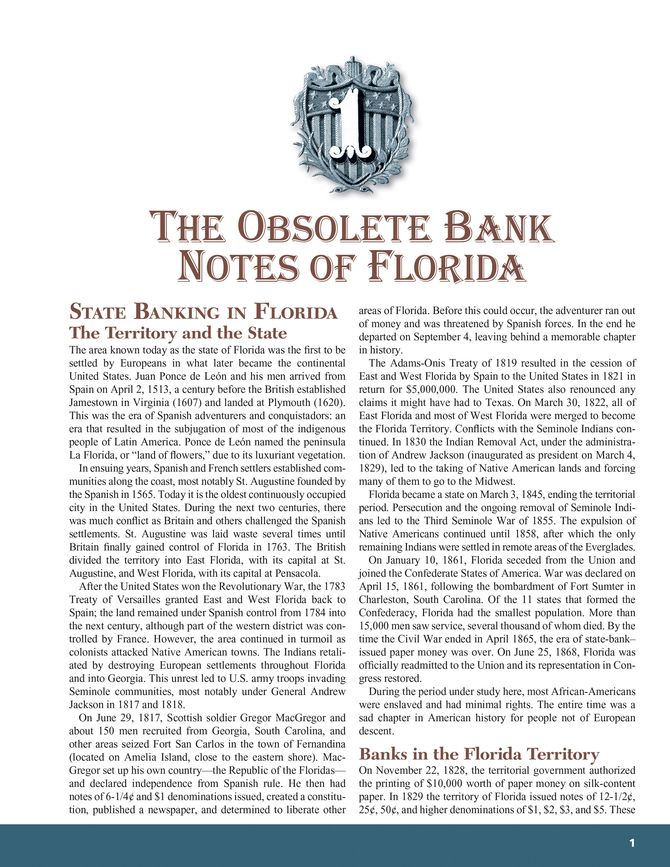 Whitman Encyclopedias: Whitman Encyclopedia of Obsolete Paper Money, Volume 6 – South Atlantic, Part 1 – Florida, Georgia, North Carolina, South Carolina