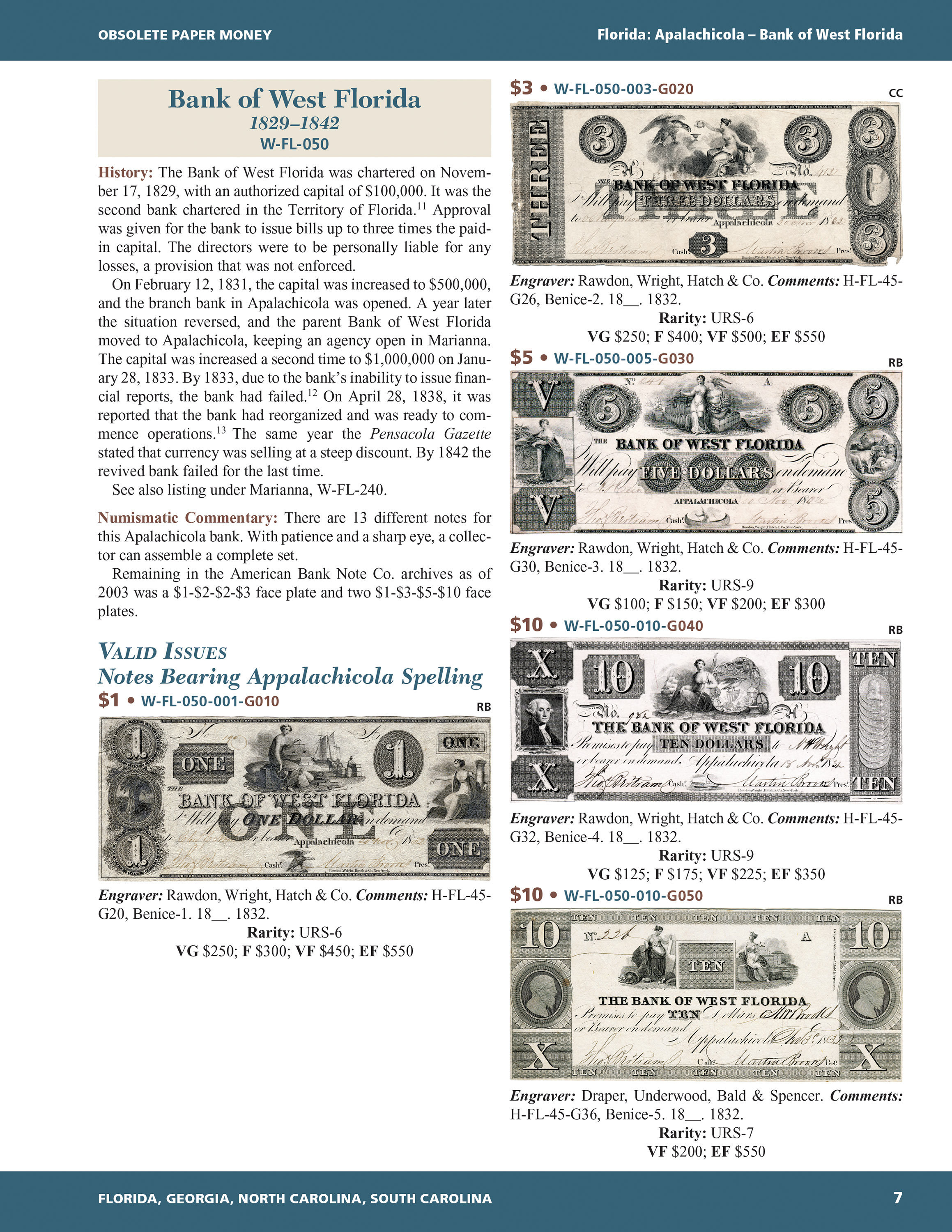Whitman Encyclopedias: Whitman Encyclopedia of Obsolete Paper Money, Volume 6 – South Atlantic, Part 1 – Florida, Georgia, North Carolina, South Carolina