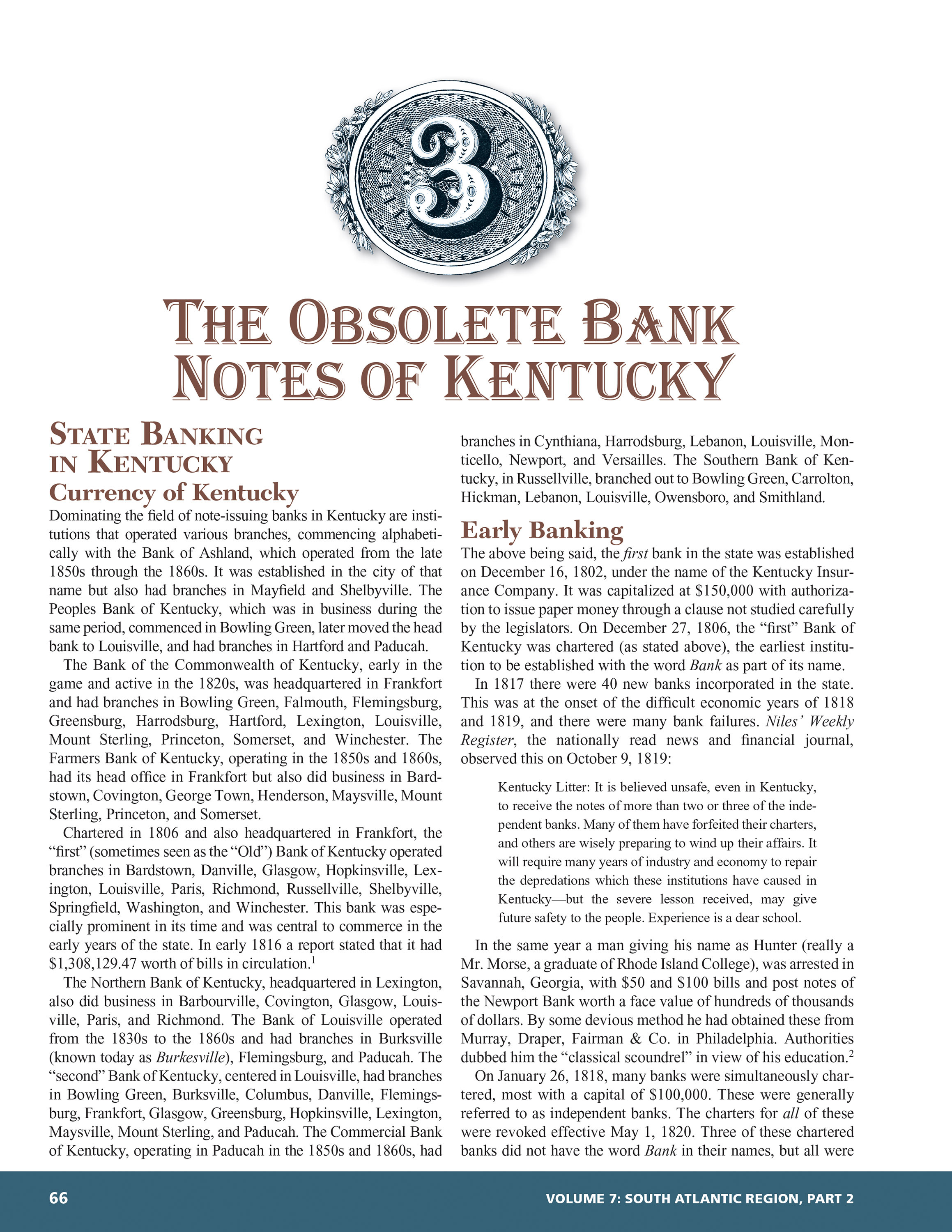 Whitman Encyclopedias: Whitman Encyclopedia of Obsolete Paper Money, Volume 7 – South Atlantic, Part 2 – Alabama, Arkansas, Kentucky, Louisiana, Mississippi, Tennessee, Texas