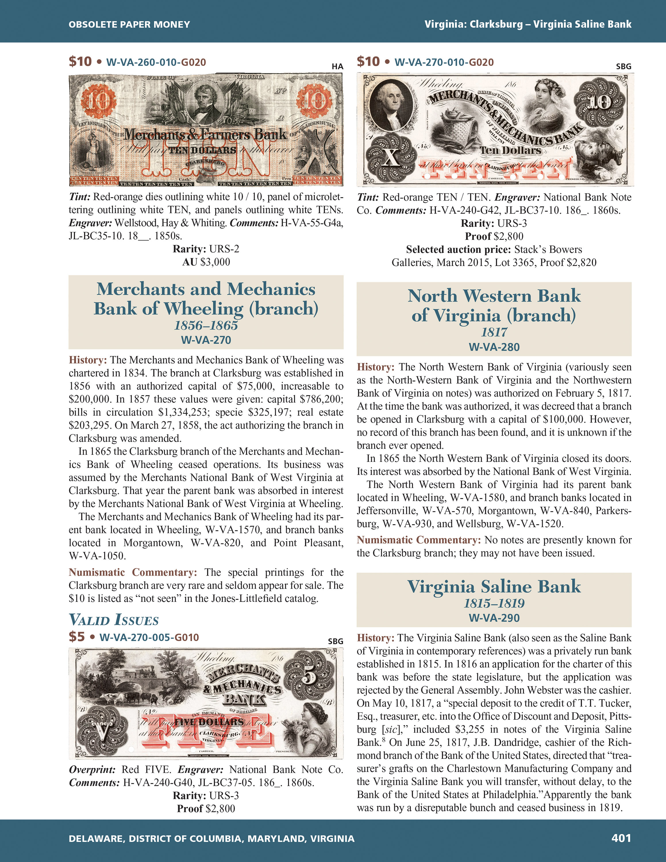 Whitman Encyclopedias: Whitman Encyclopedia of Obsolete Paper Money, Volume 8 – South Atlantic, Part 3 – Delaware, District of Columbia, Maryland, Virginia