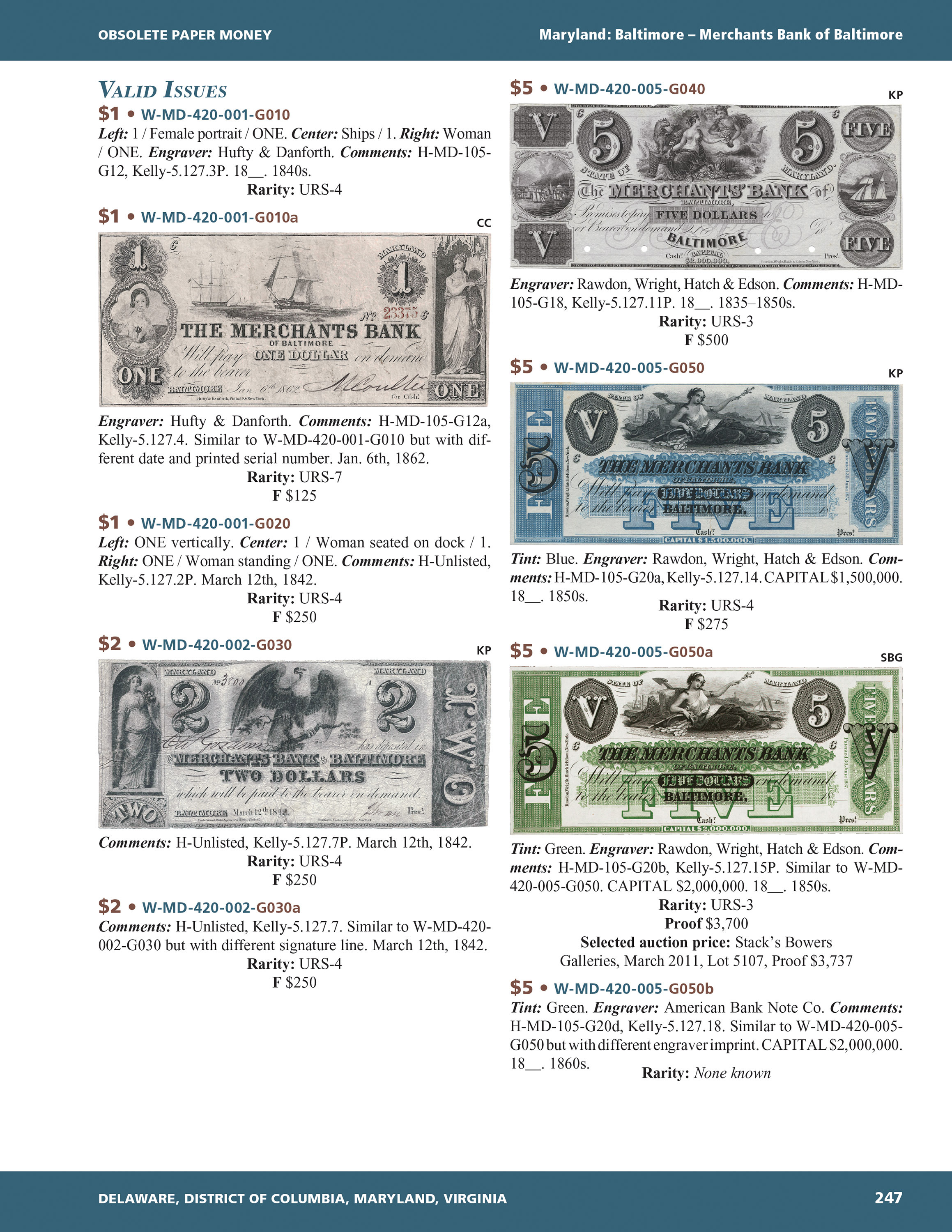 Whitman Encyclopedias: Whitman Encyclopedia of Obsolete Paper Money, Volume 8 – South Atlantic, Part 3 – Delaware, District of Columbia, Maryland, Virginia
