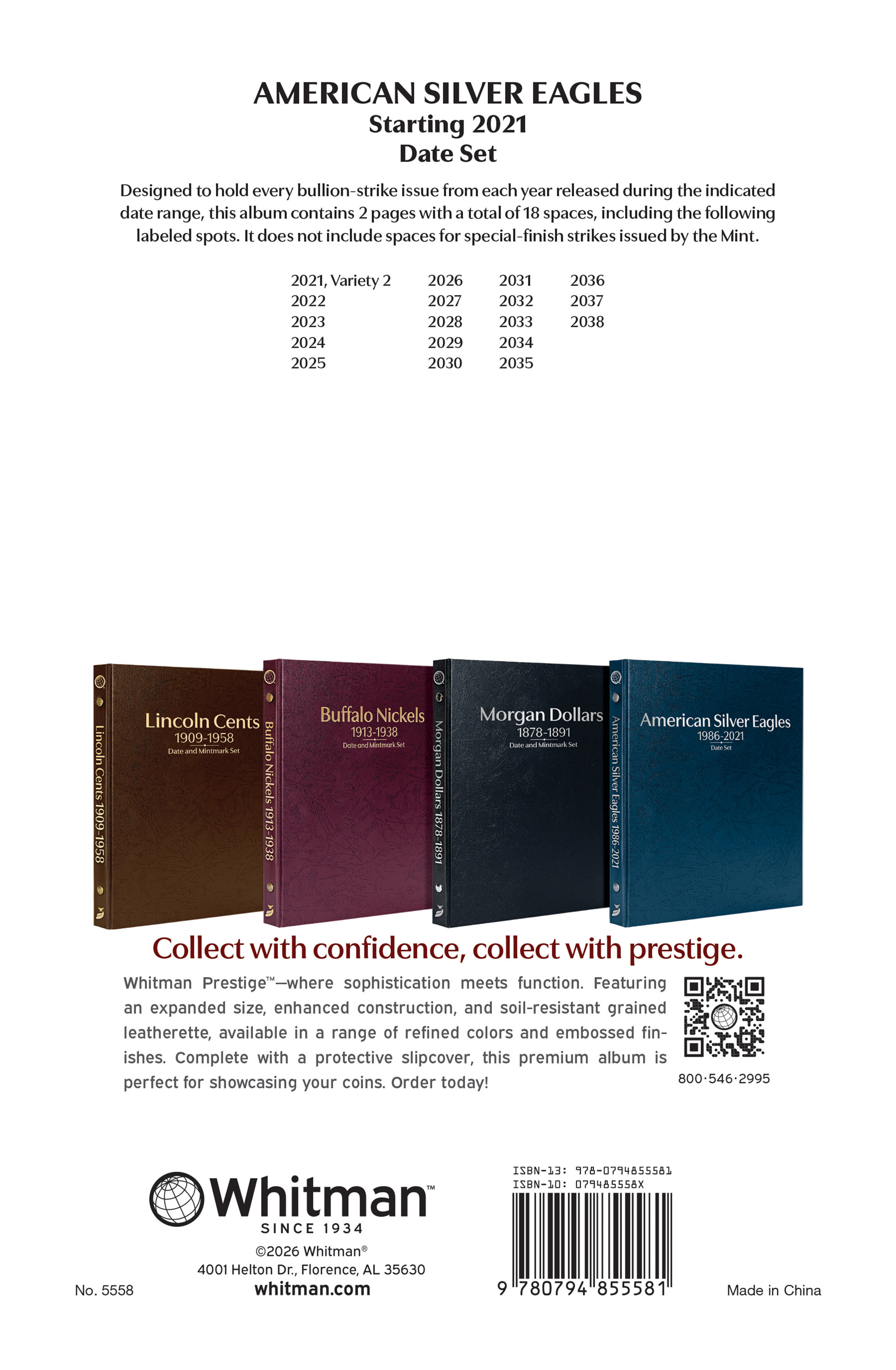 Whitman Prestige Coin Album – American Silver Eagles: Starting 2021 Date Set