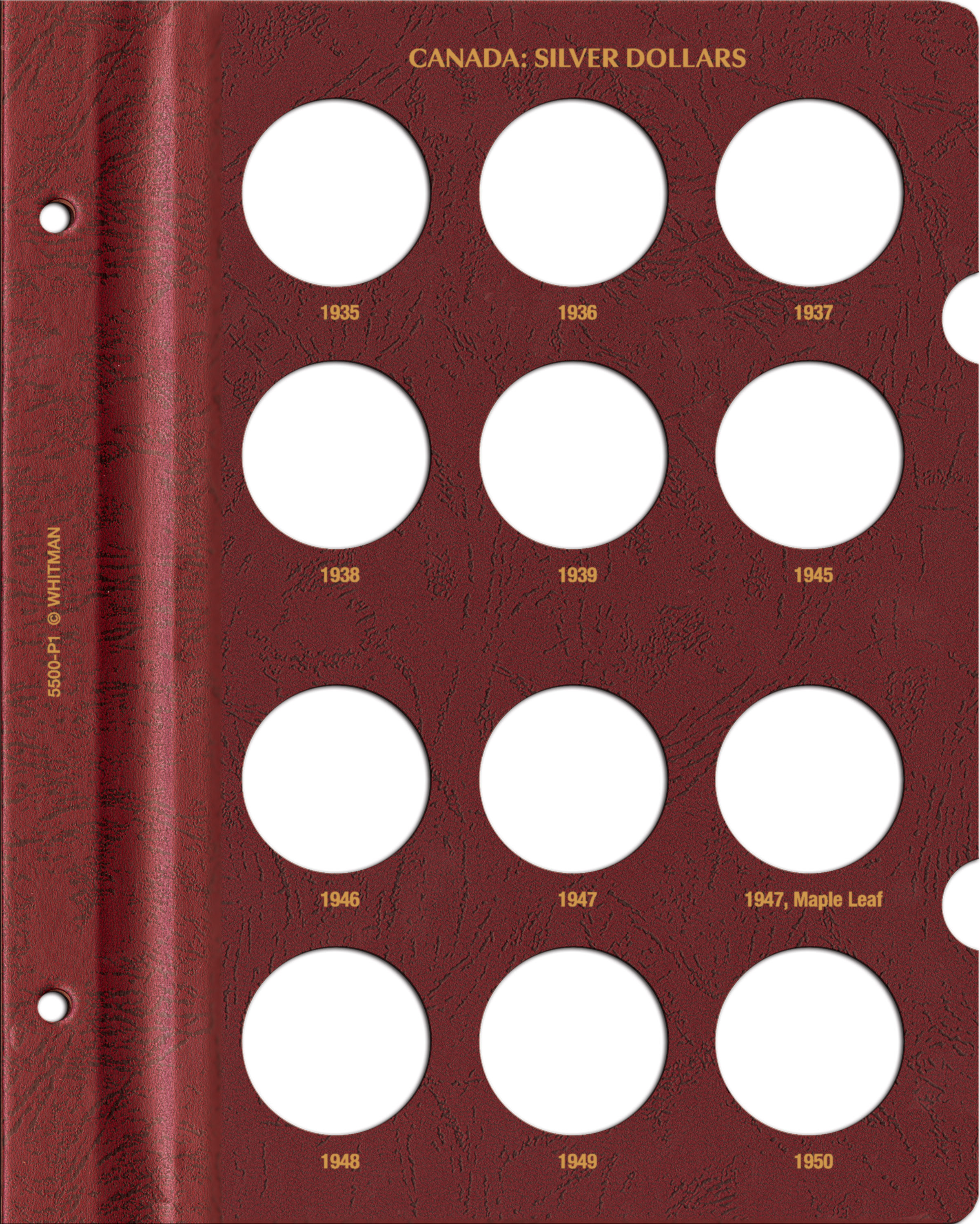 Whitman Prestige™ Coin Album – Canada Silver Dollars: 1935-1967 Date & Mintmark Set
