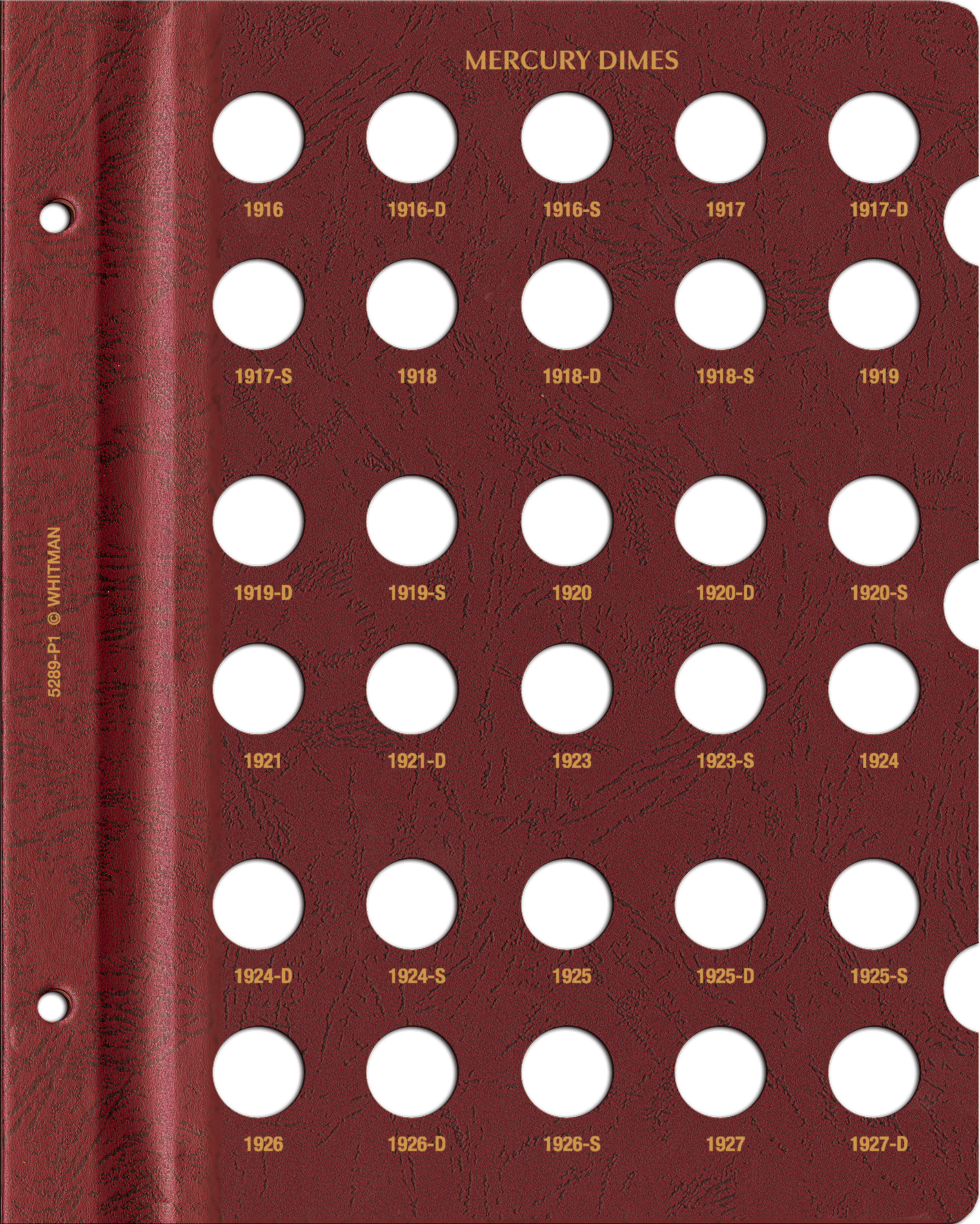 Whitman Prestige Coin Album – Mercury Dimes: 1916-1945 Date & Mintmark Set