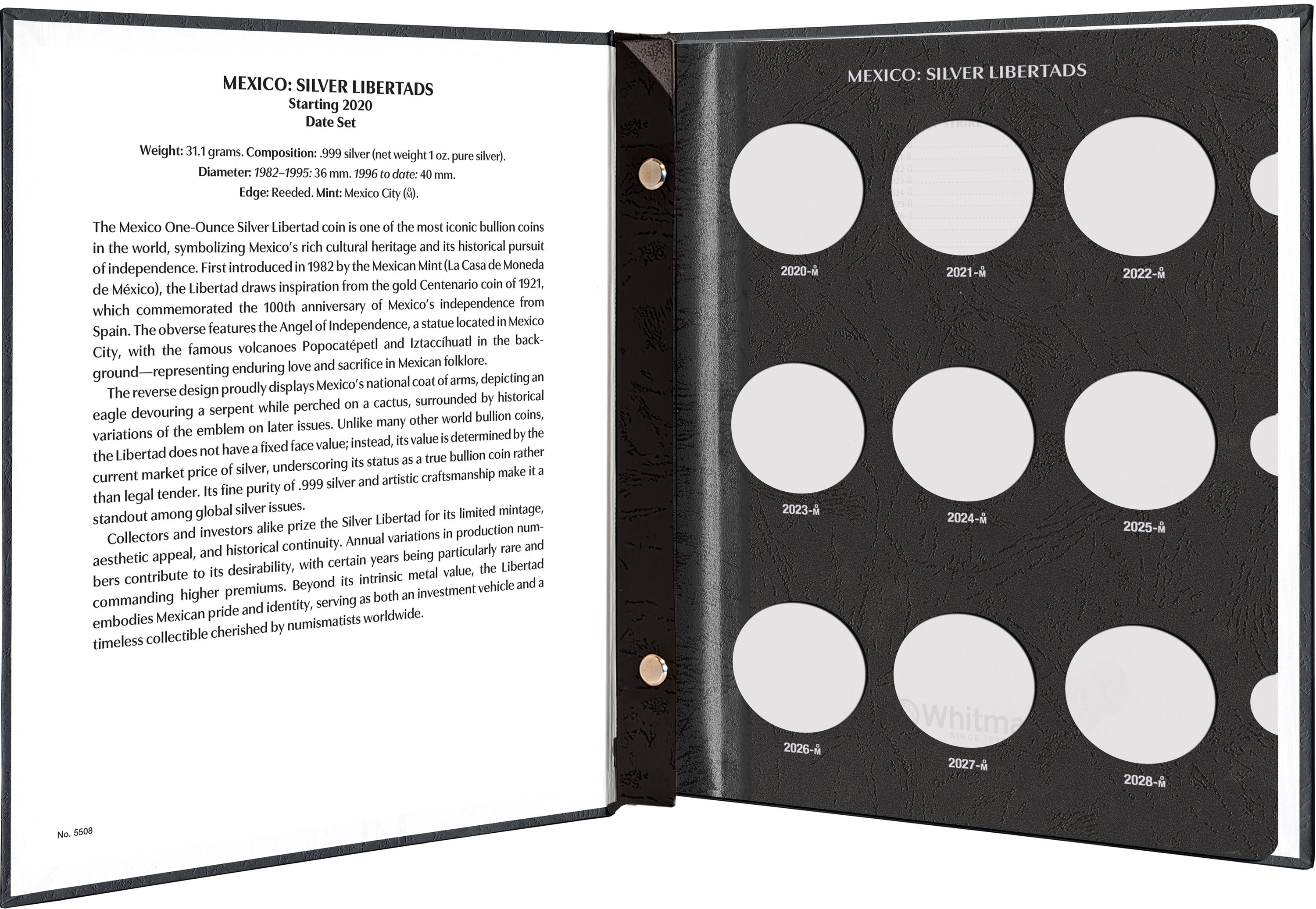 Whitman Prestige™ Coin Album – Mexico Silver Libertads: Starting 2020 Date Set