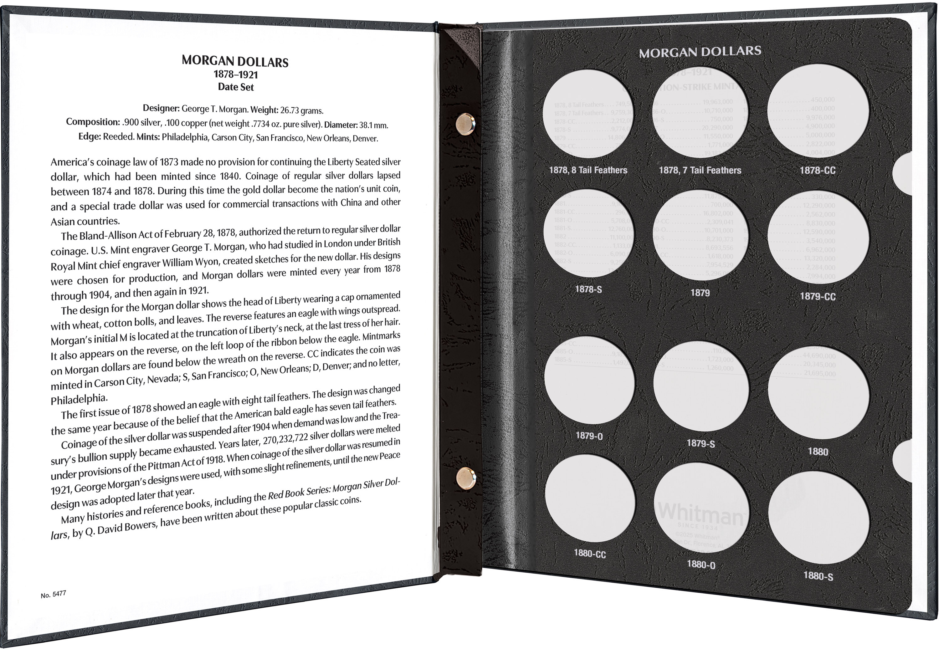 Whitman Prestige™ Coin Album – Morgan Dollars: 1878-1921 Date Set