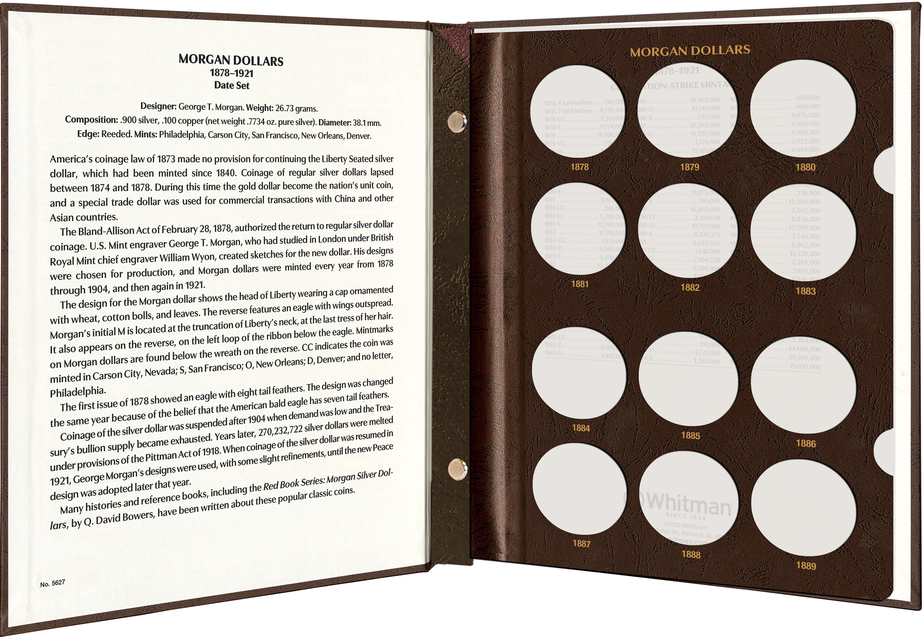 Whitman Prestige™ Coin Album – Morgan Dollars: 1878-1921 Date Set