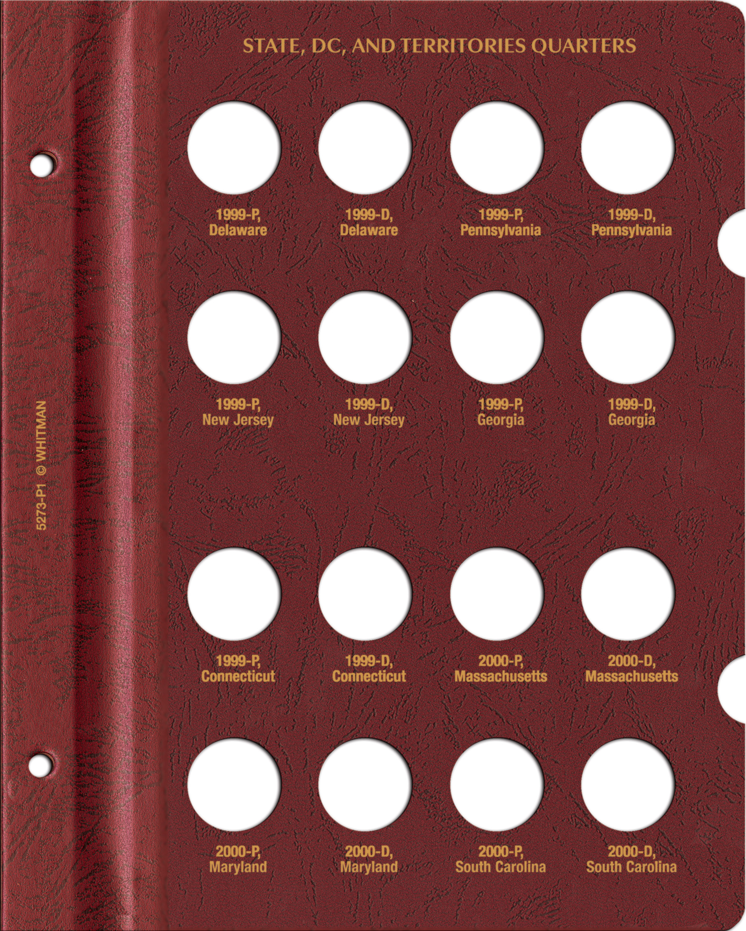 Whitman Prestige Coin Album – State, D.C., and Territories Quarters: 1999-2009 Date & Mintmark Set