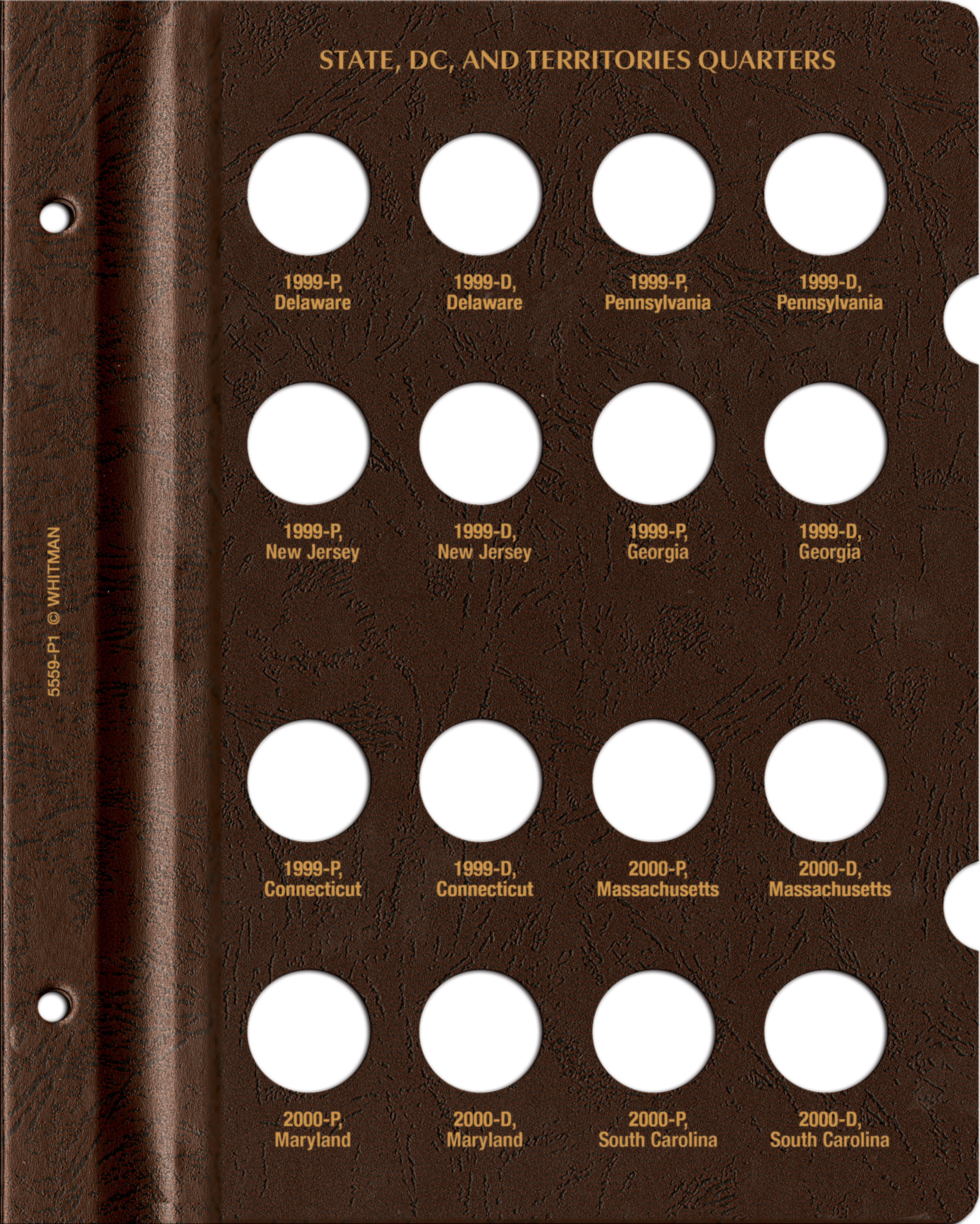 Whitman Prestige Coin Album – State, D.C., and Territories Quarters: 1999-2009 Date & Mintmark Set