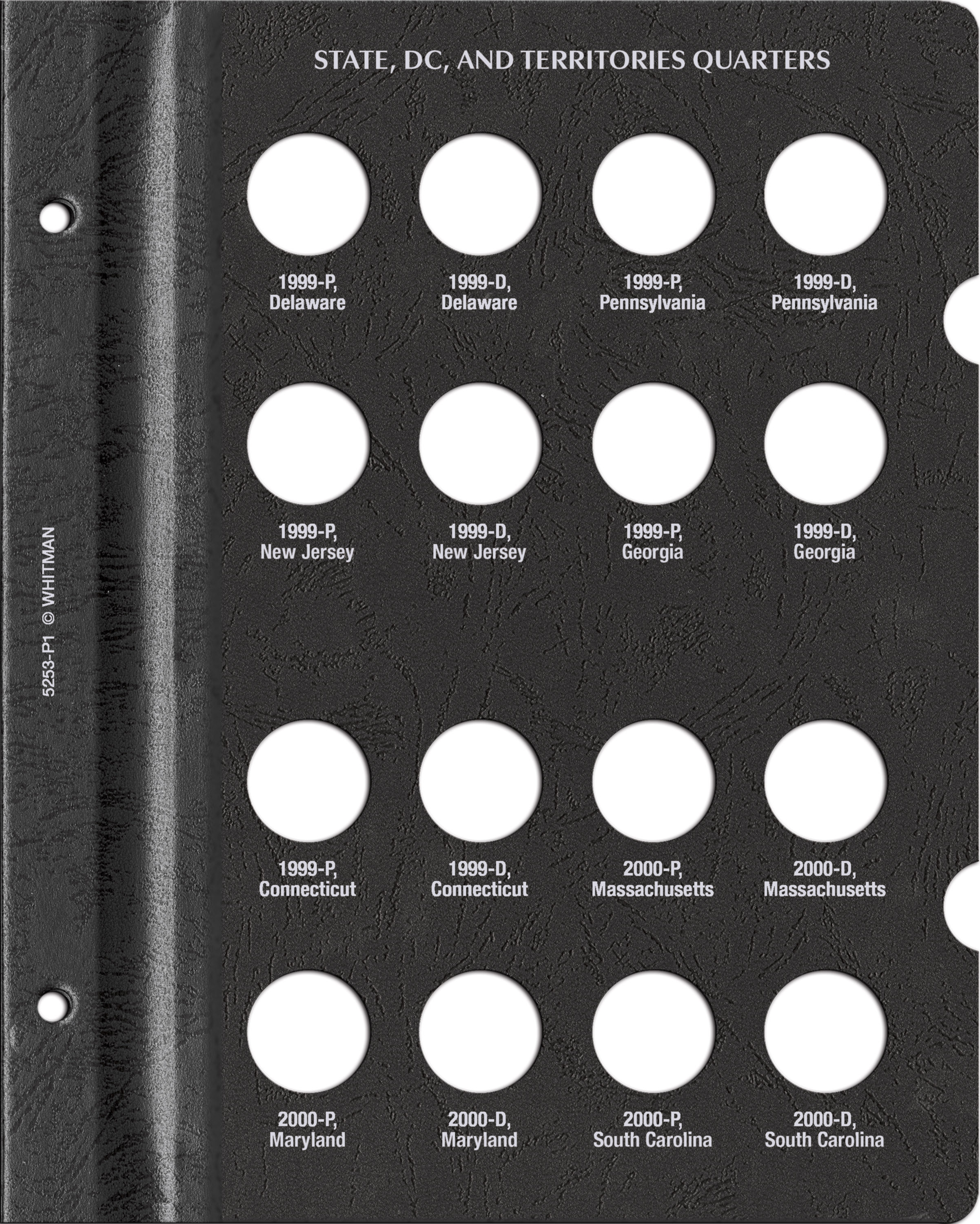 Whitman Prestige Coin Album – State, D.C., and Territories Quarters: 1999-2009 Date & Mintmark Set