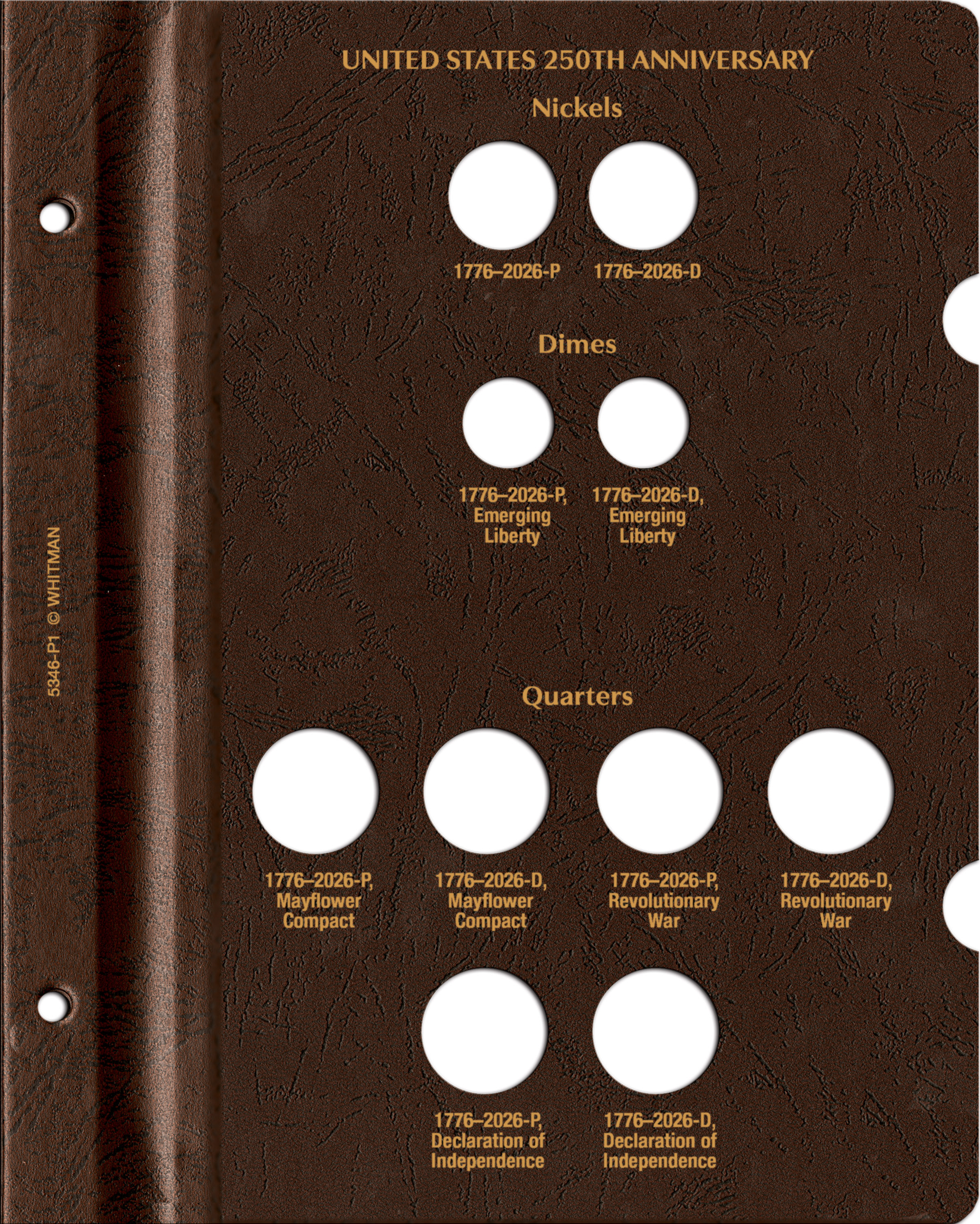 Whitman Prestige™ Coin Album – United States 250th Anniversary Collection: 2026 Date & Mintmark Set