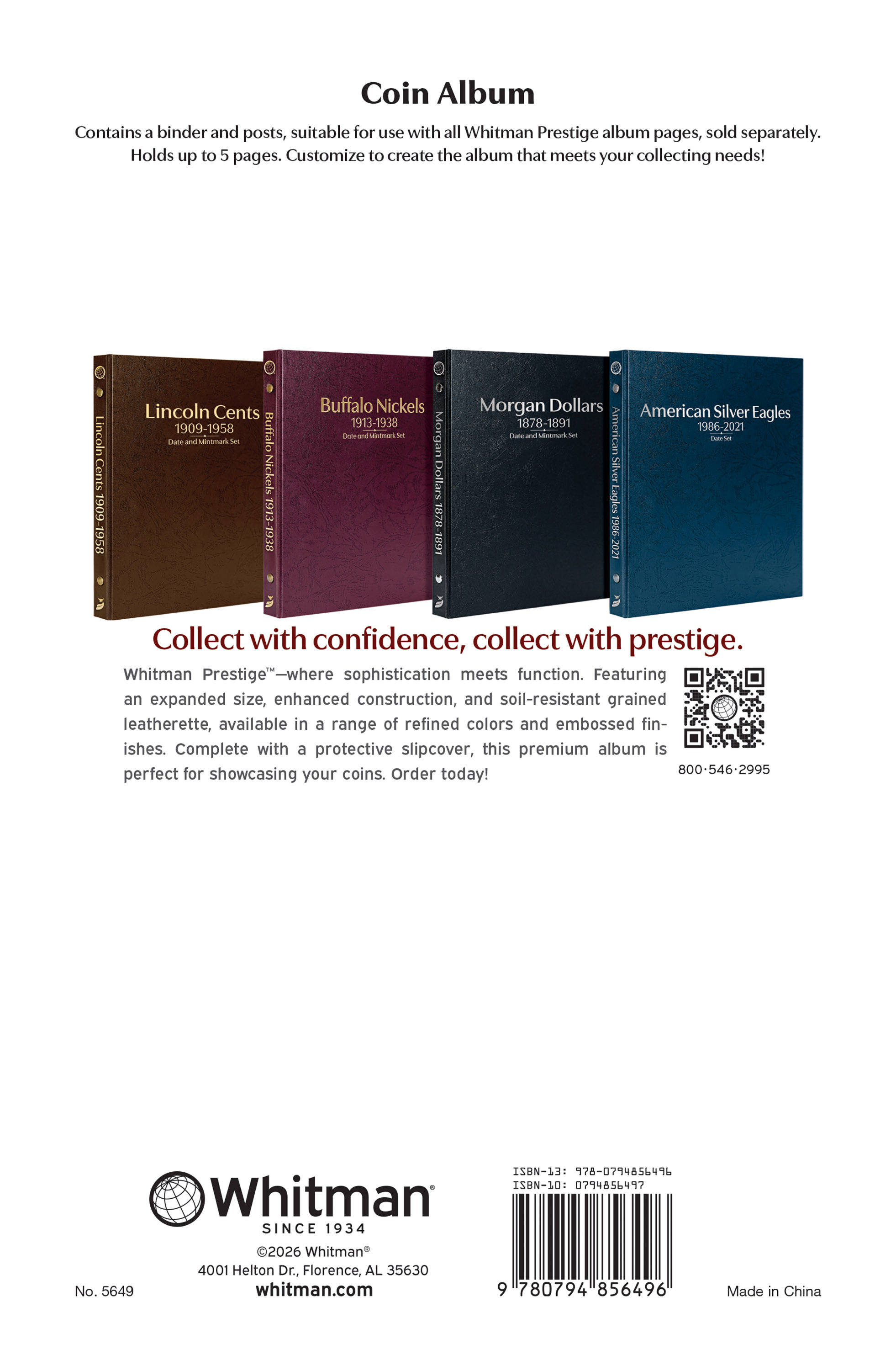 Whitman Prestige™ Coin Album – Universal: Plain, No Pages