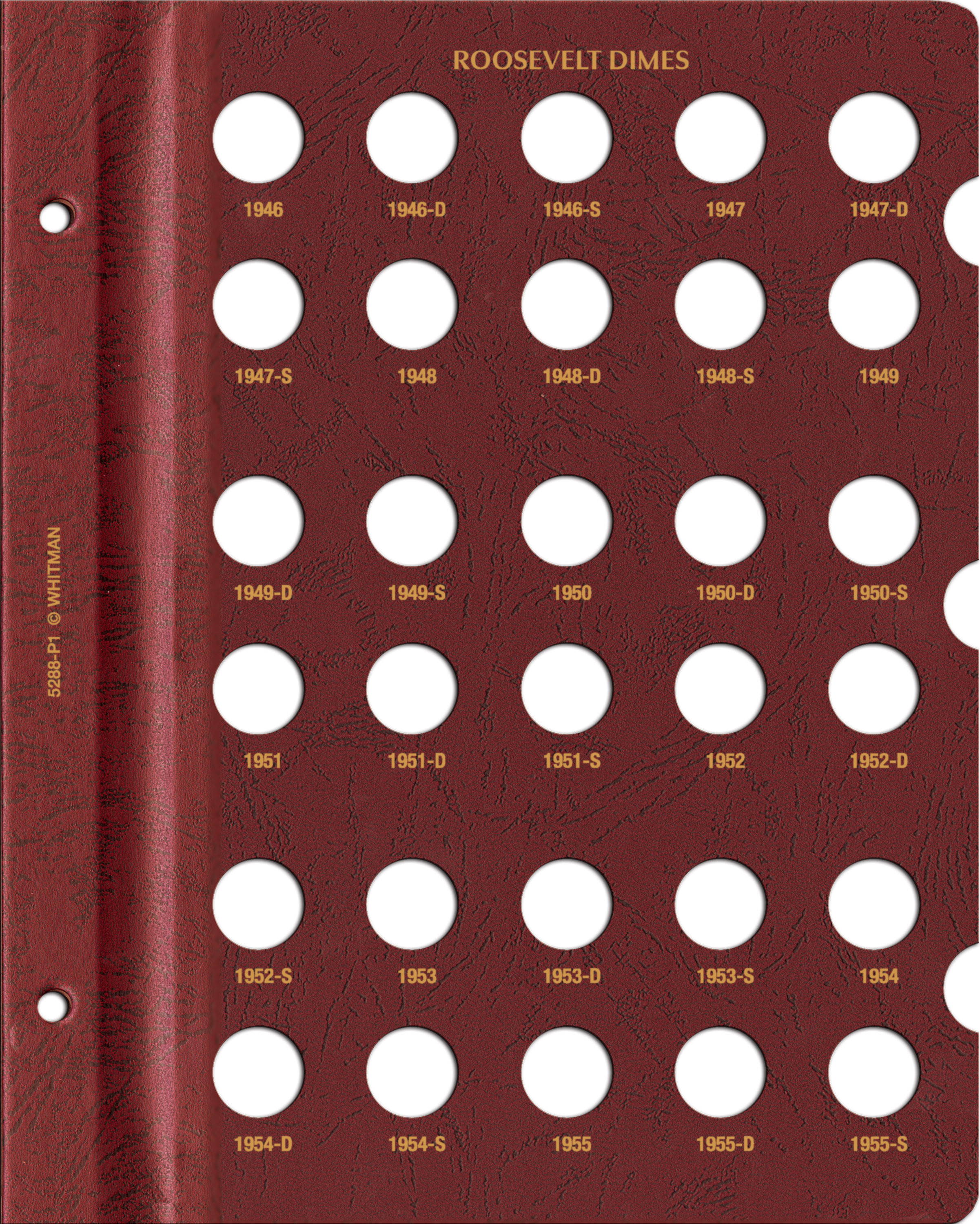 Whitman Prestige Coin Album – Roosevelt Dimes: Starting 1946 Date & Mintmark Set