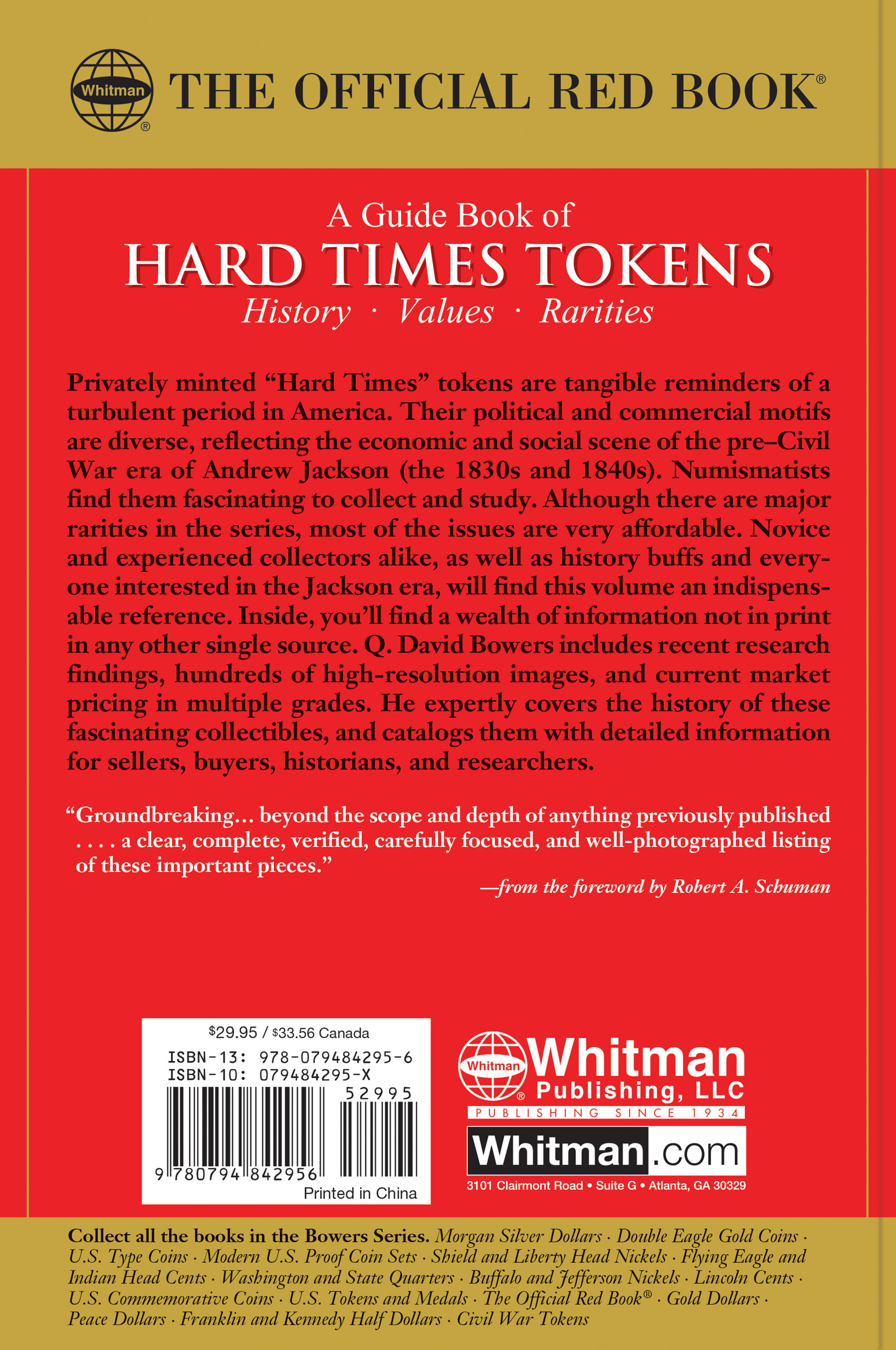 Red Book Series #17: A Guide Book of Hard Times Tokens – American Political and Commercial Tokens of the 1830s and 1840s