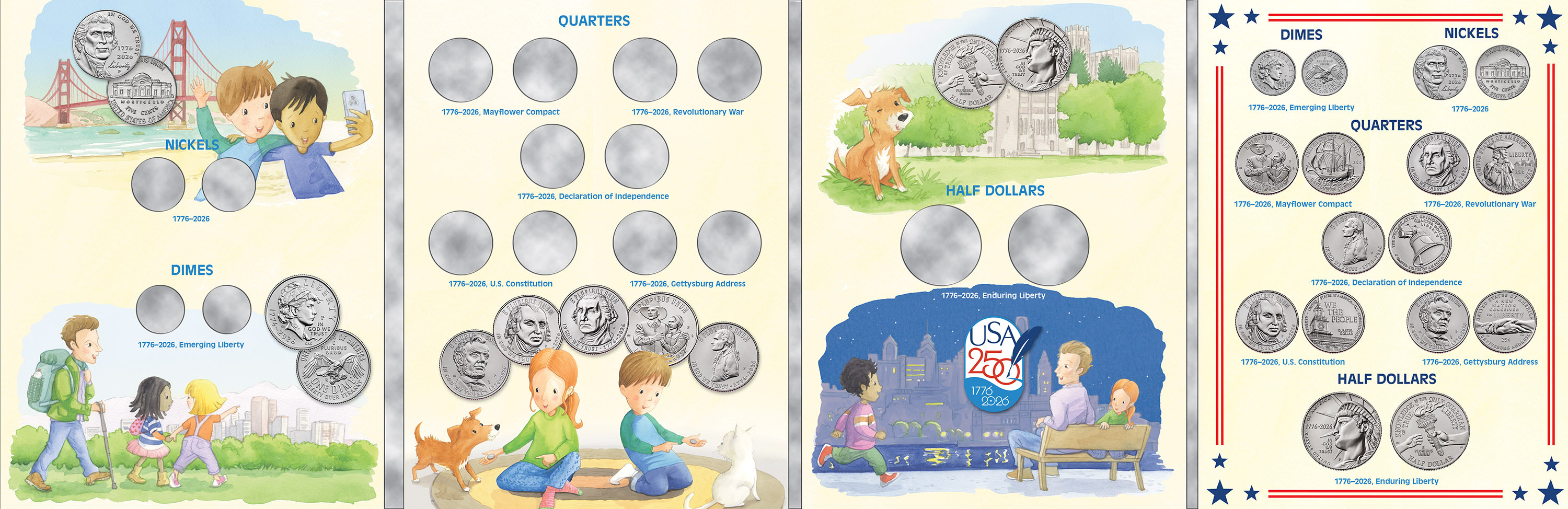 Happy Birthday America! Children’s Coin Folder – United States 250th Anniversary Collection: 2026 (Single Mint)