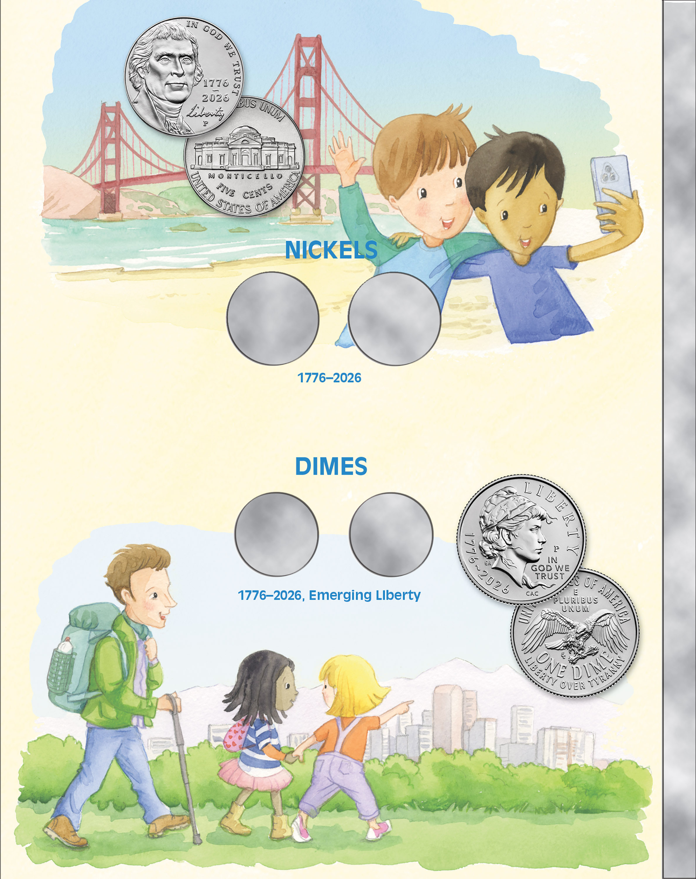 Happy Birthday America! Children’s Coin Folder – United States 250th Anniversary Collection: 2026 (Single Mint)