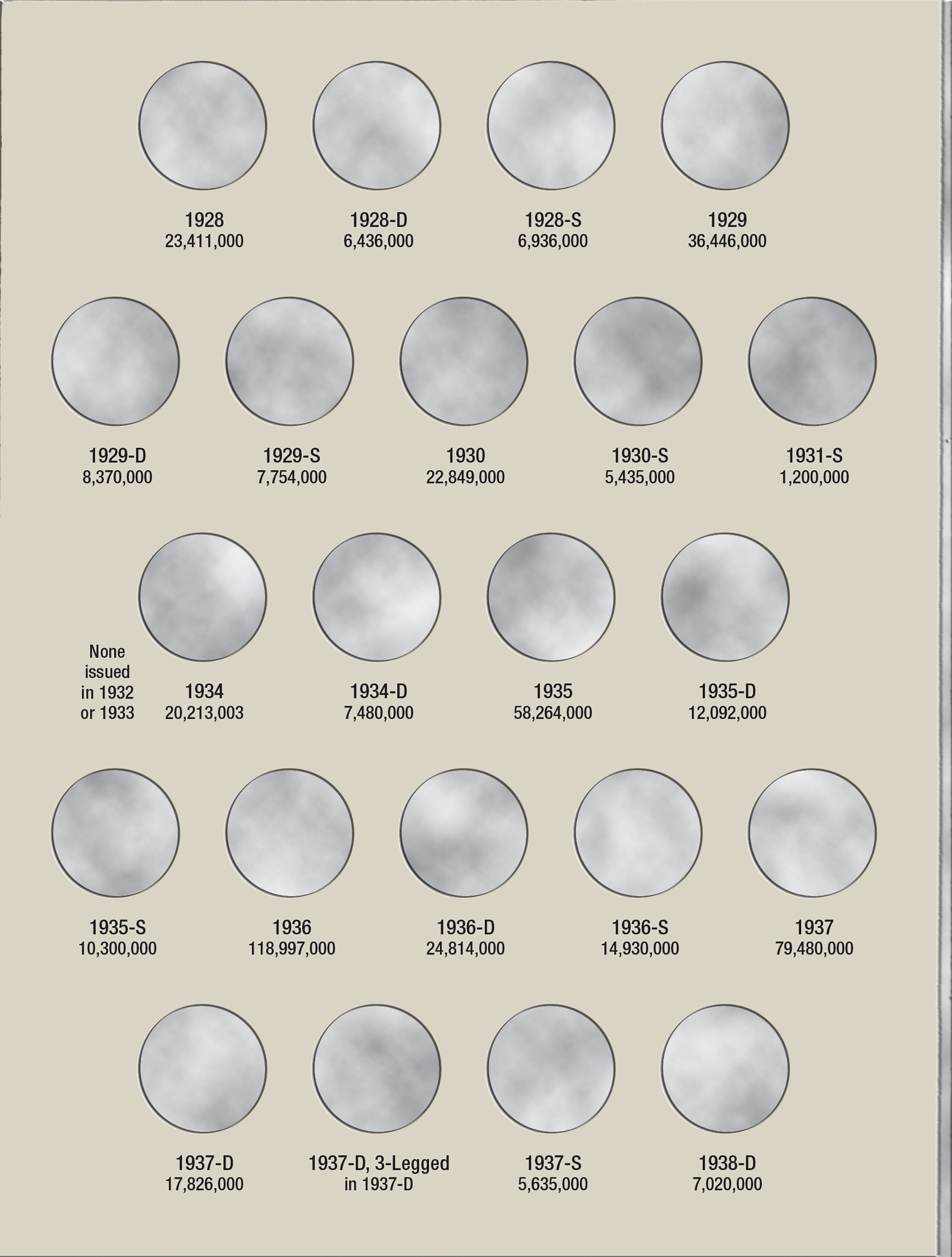 H.E. Harris® Coin Folder – Buffalo Nickels: 1913-1938