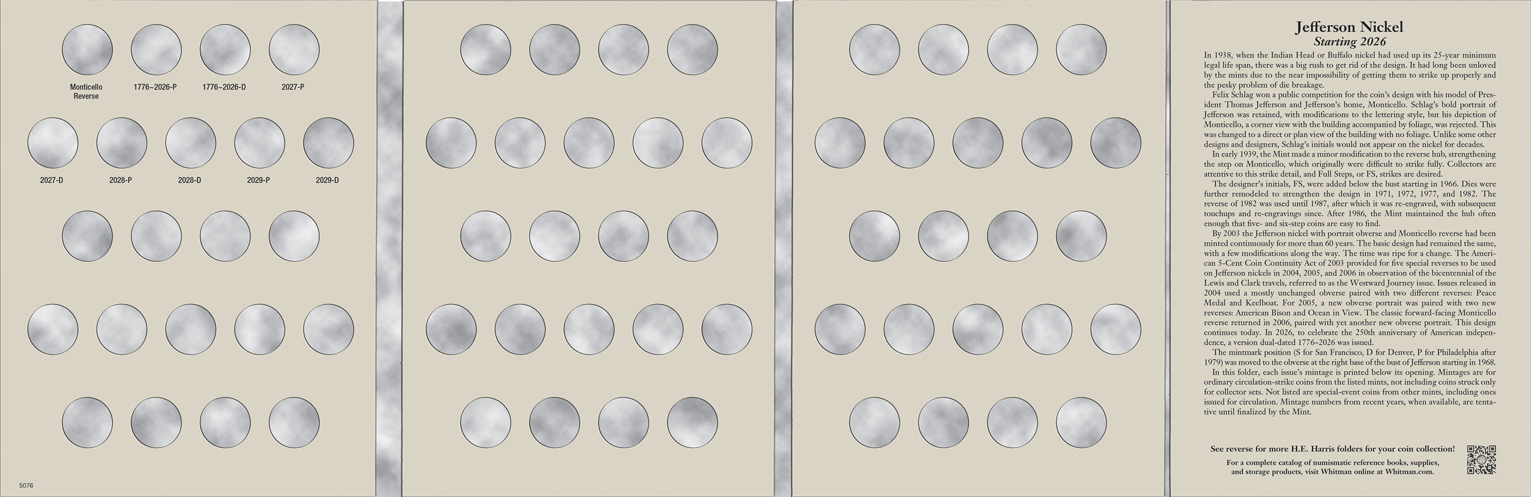 H.E. Harris® Coin Folder – Jefferson Nickels Collection #4: Starting 2026