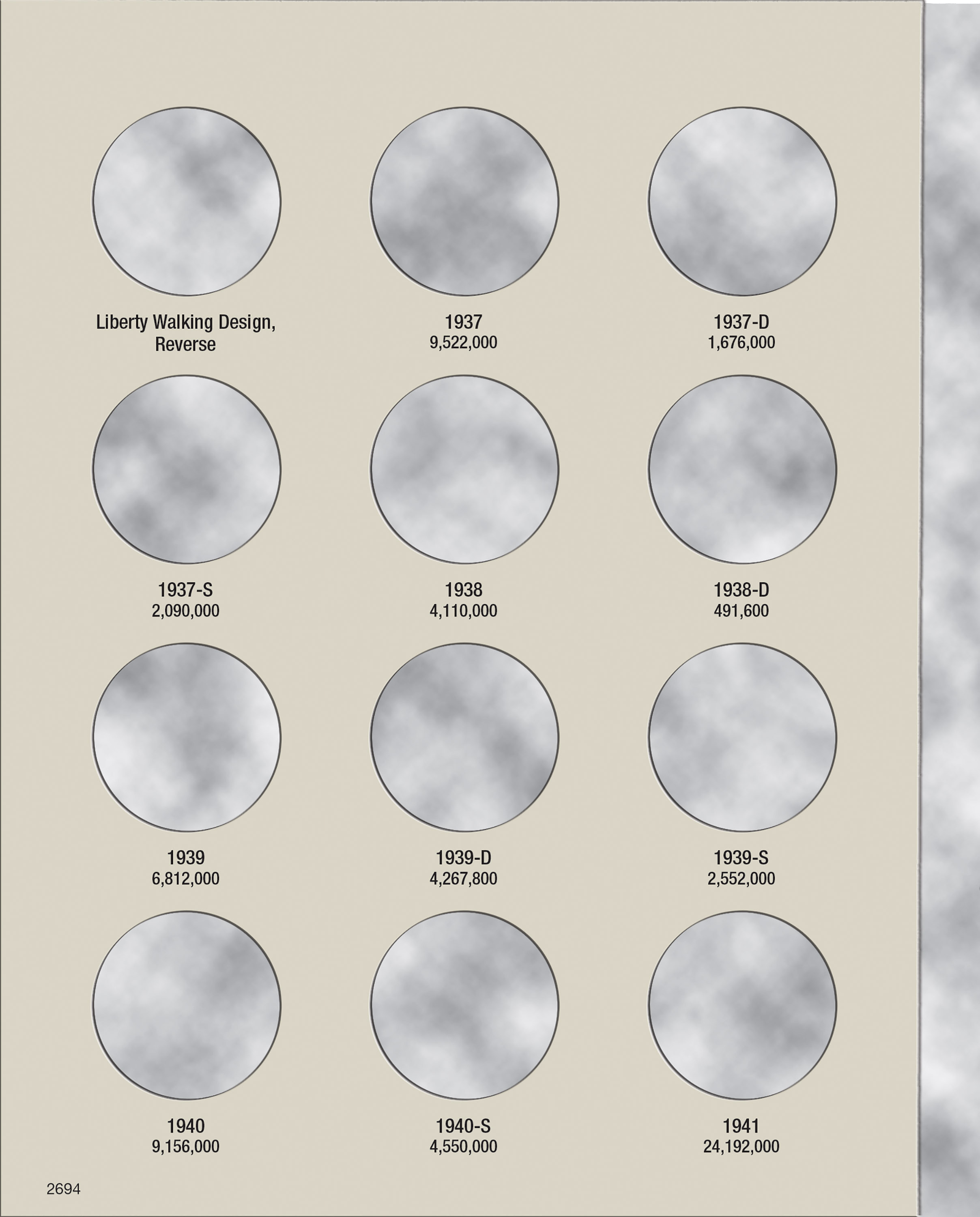 H.E. Harris® Coin Folder – Liberty Walking Half Dollars Collection #2: 1937-1947