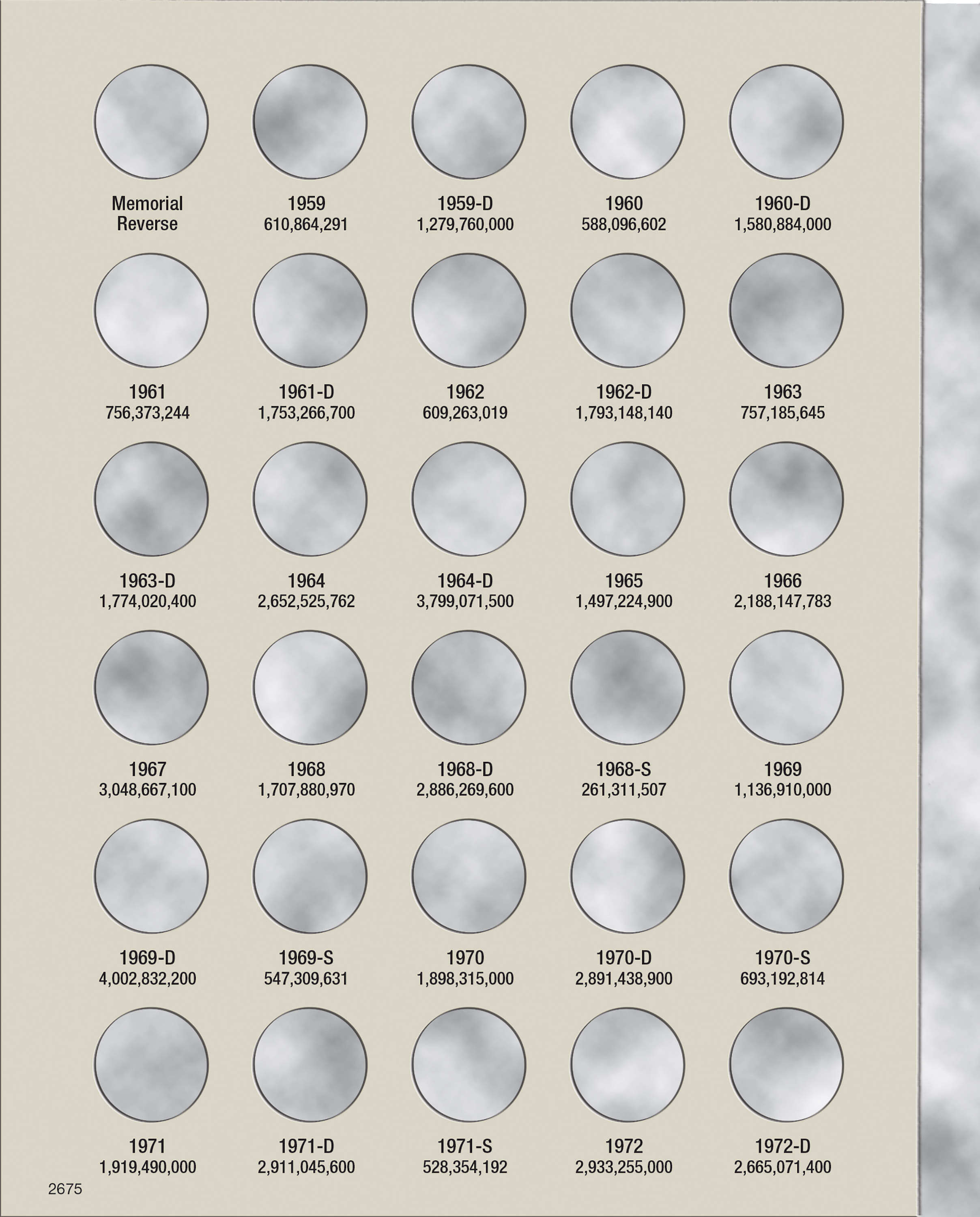 H.E. Harris® Coin Folder – Lincoln Memorial Cents Collection #1: 1959-1998