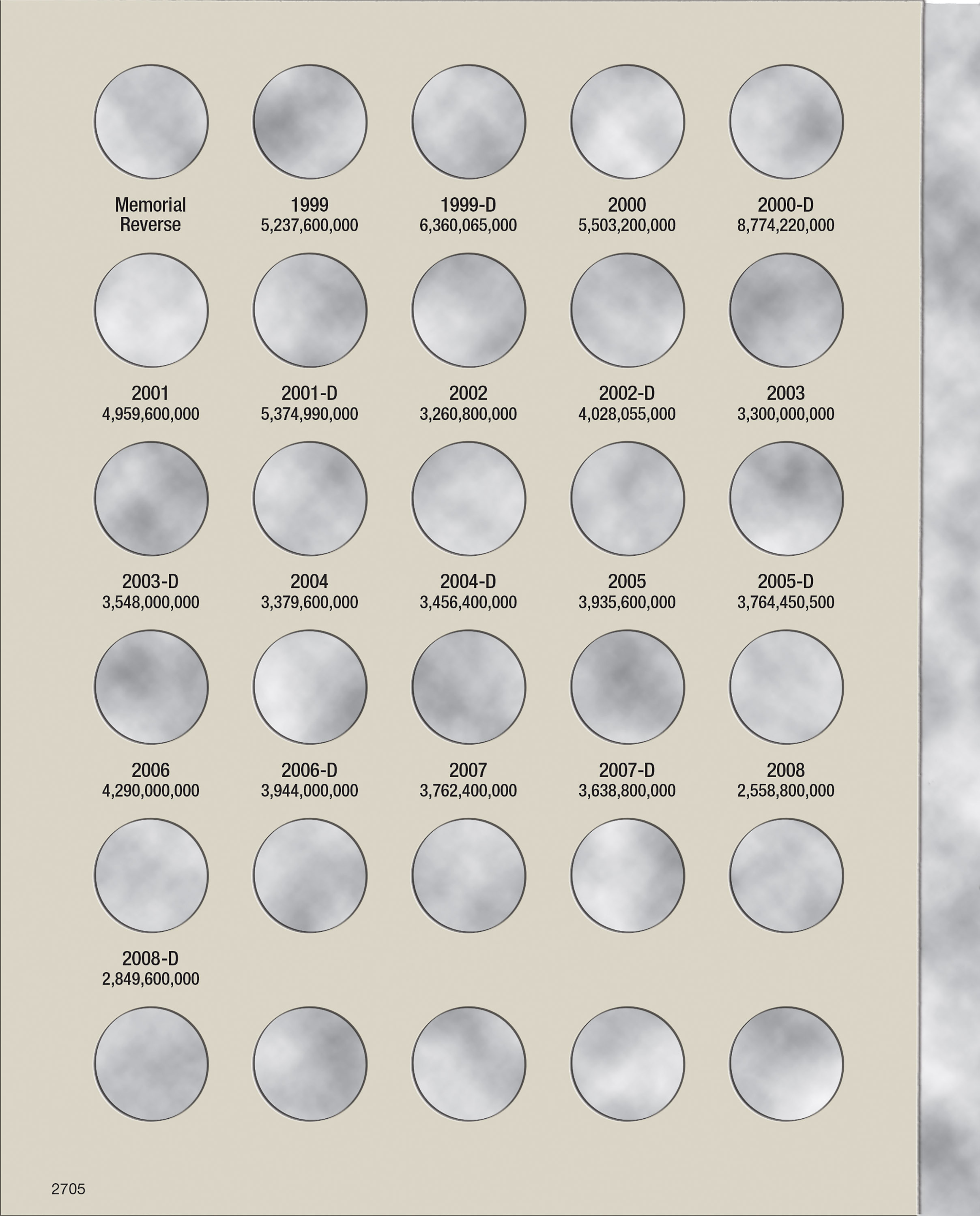 H.E. Harris® Coin Folder – Lincoln Memorial Cents Collection #2: 1999-2008