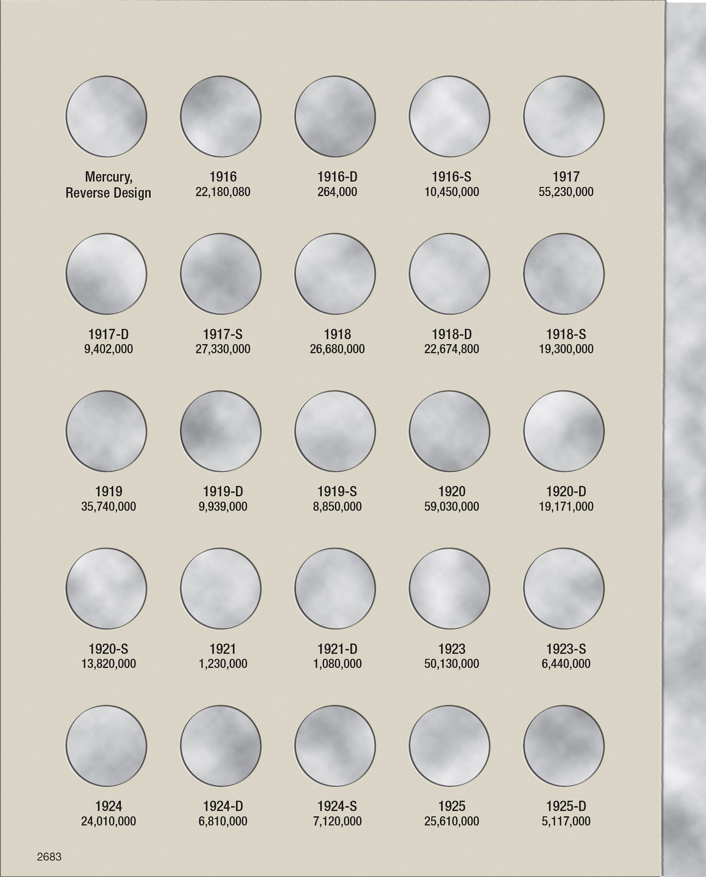 H.E. Harris® Coin Folder – Mercury Dimes: 1916-1945