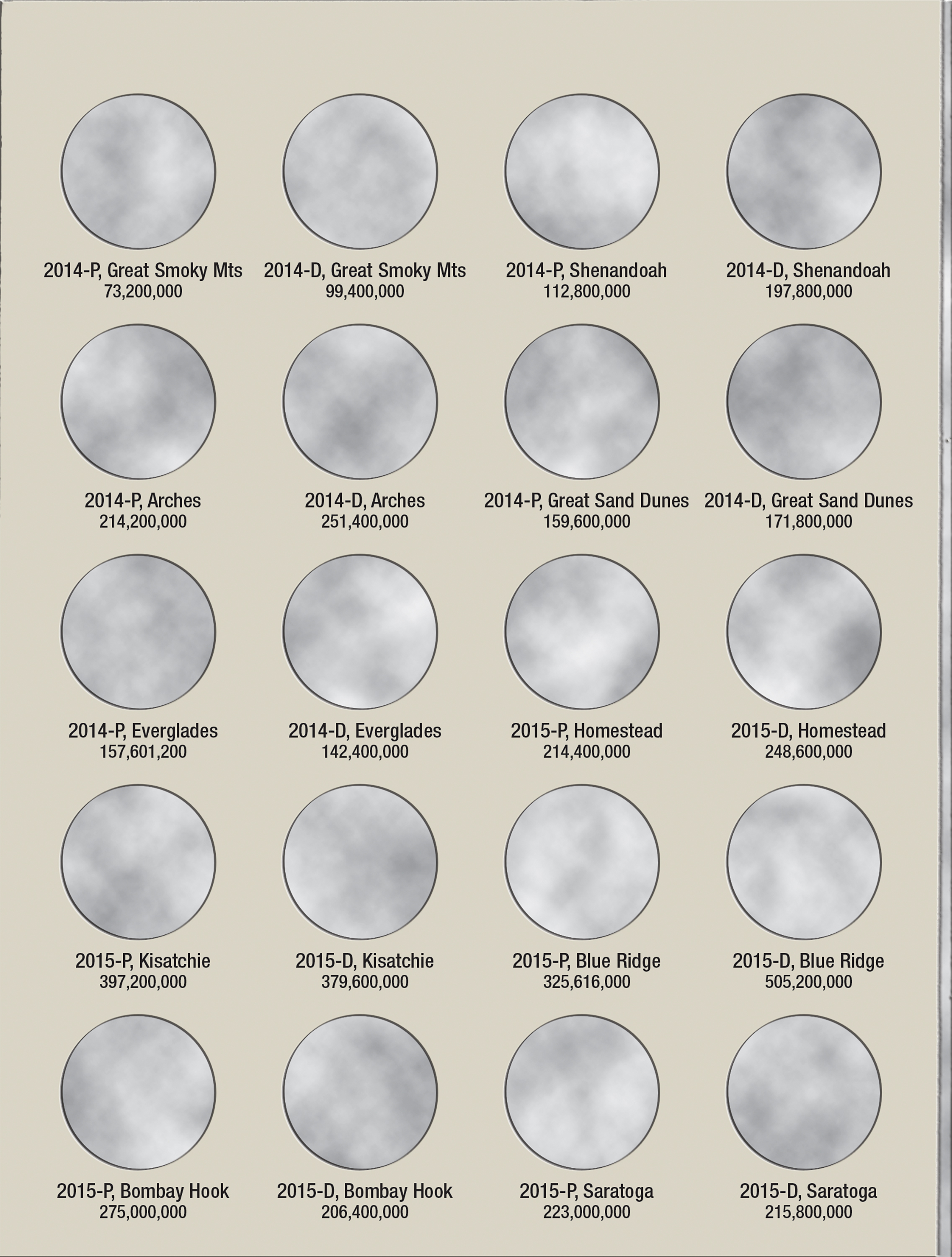 H.E. Harris® Coin Folder – National Park Quarters Collection #1: 2010-2015