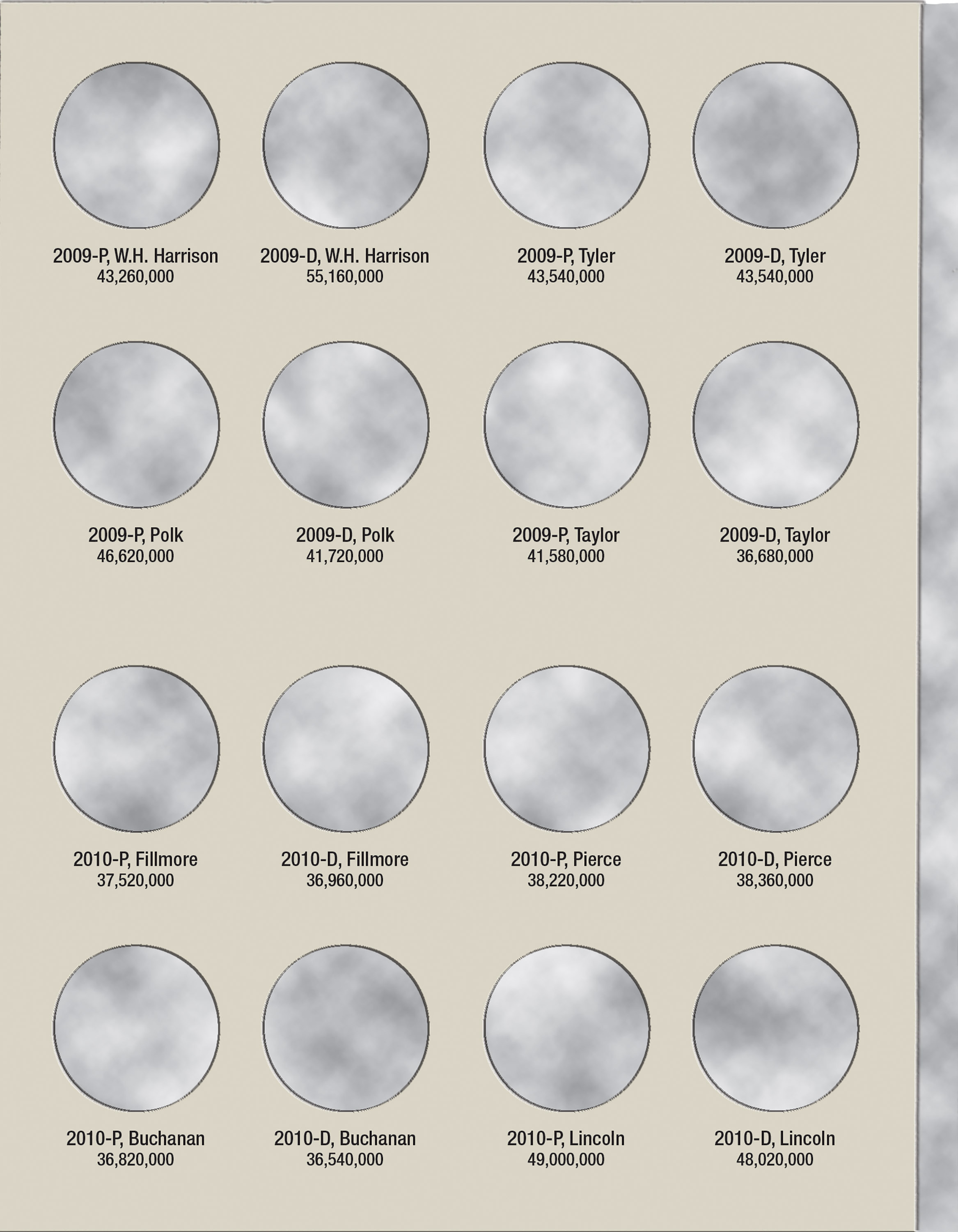 H.E. Harris® Coin Folder – Presidential Dollars Collection #1: 2007-2011 – P