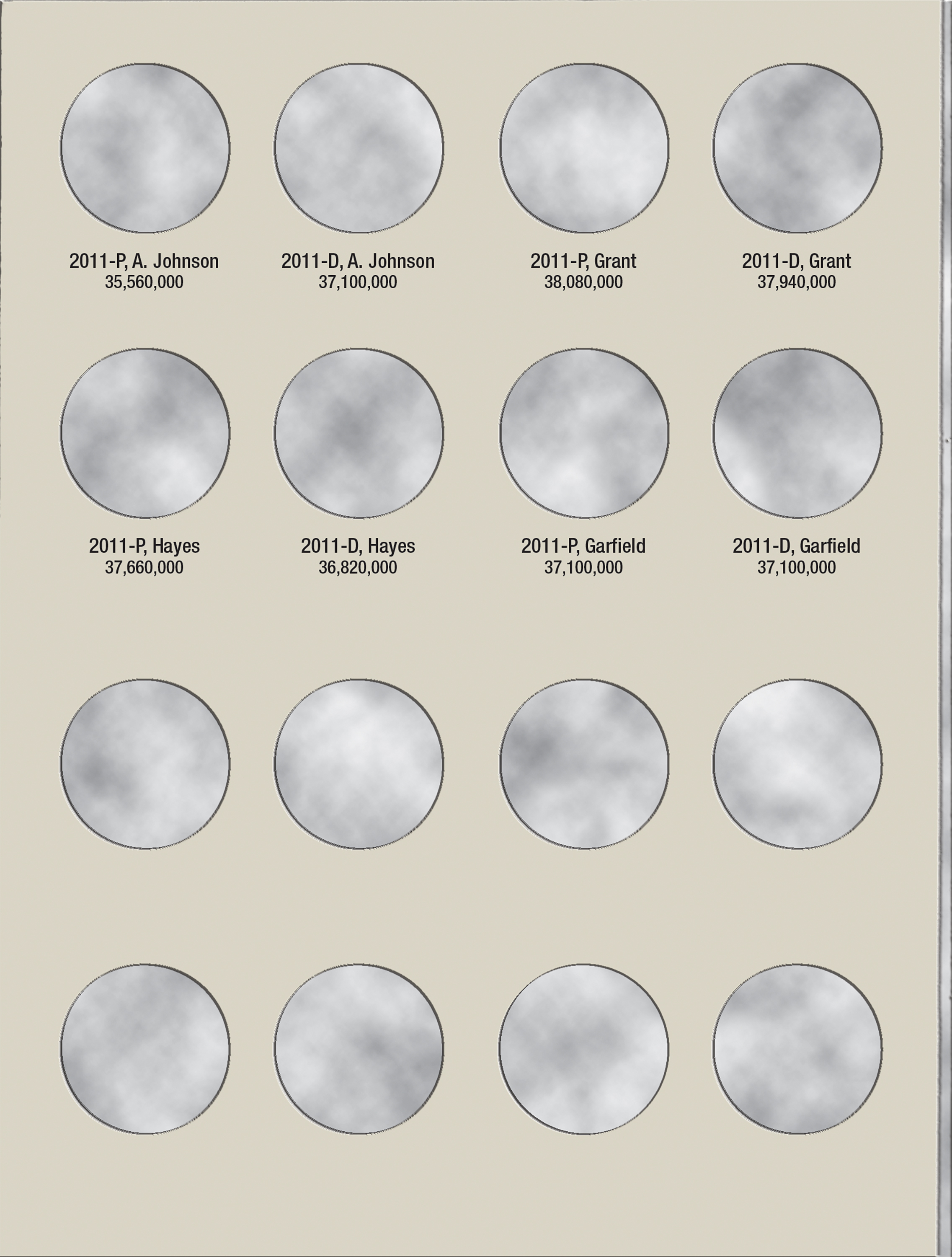 H.E. Harris® Coin Folder – Presidential Dollars Collection #1: 2007-2011 – P
