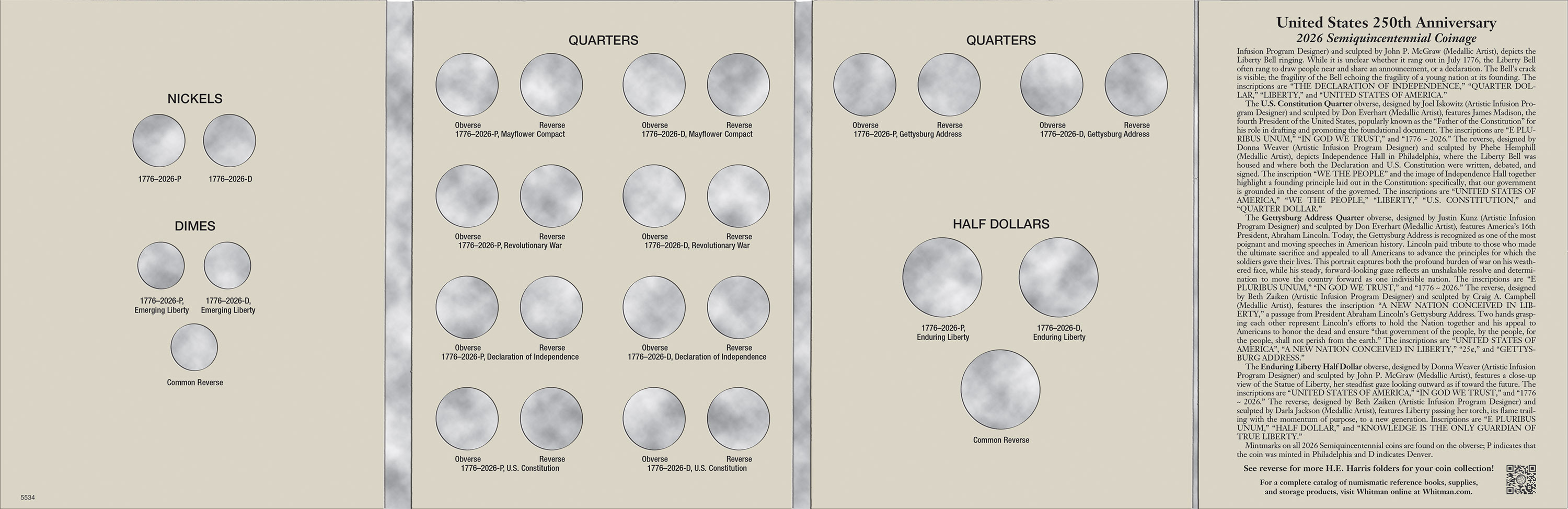 H.E. Harris® Coin Folder – United States 250th Anniversary Collection: 2026