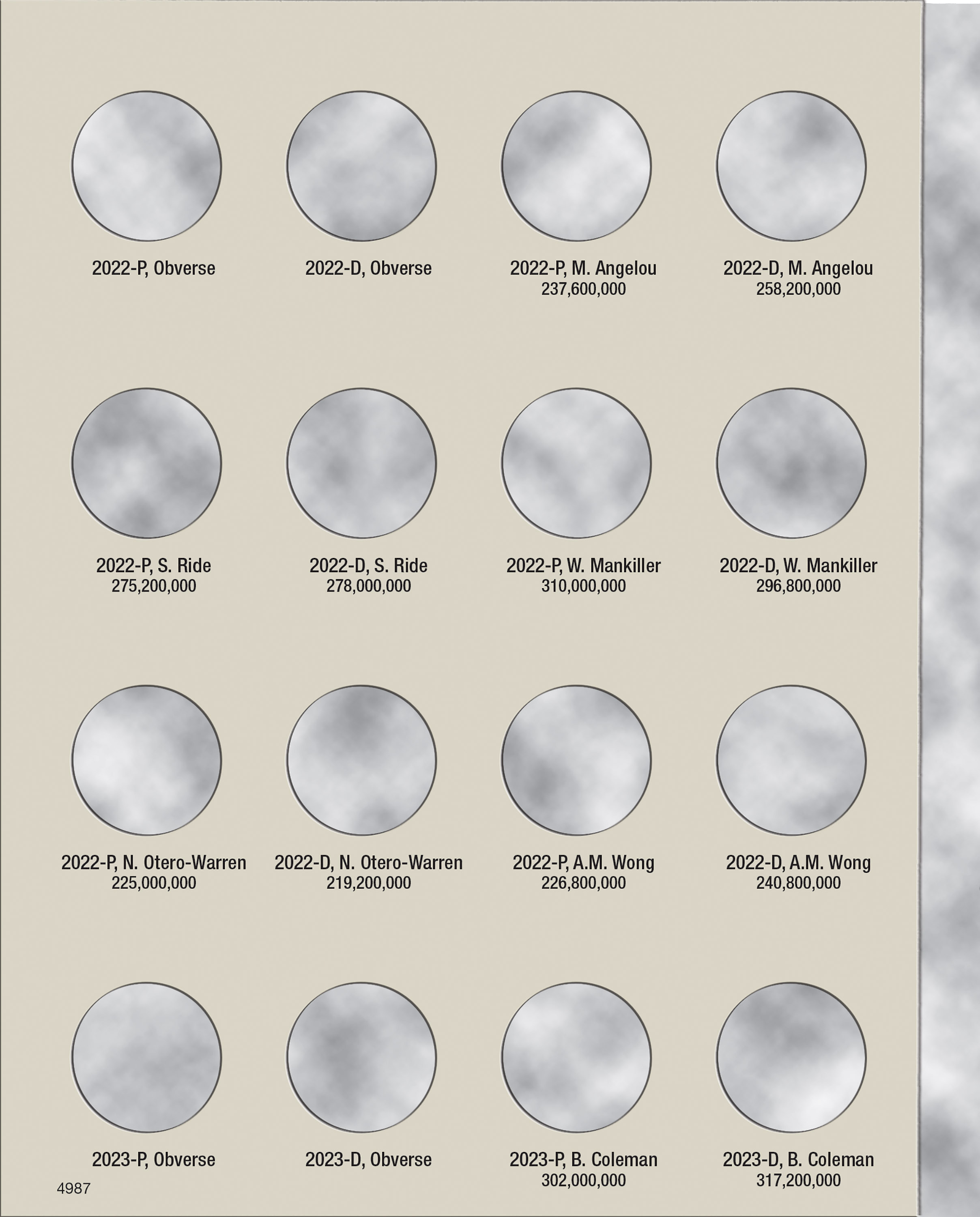H.E. Harris® Coin Folder – Washington Quarters American Women Collection: 2022-2025 (P & D Mints)