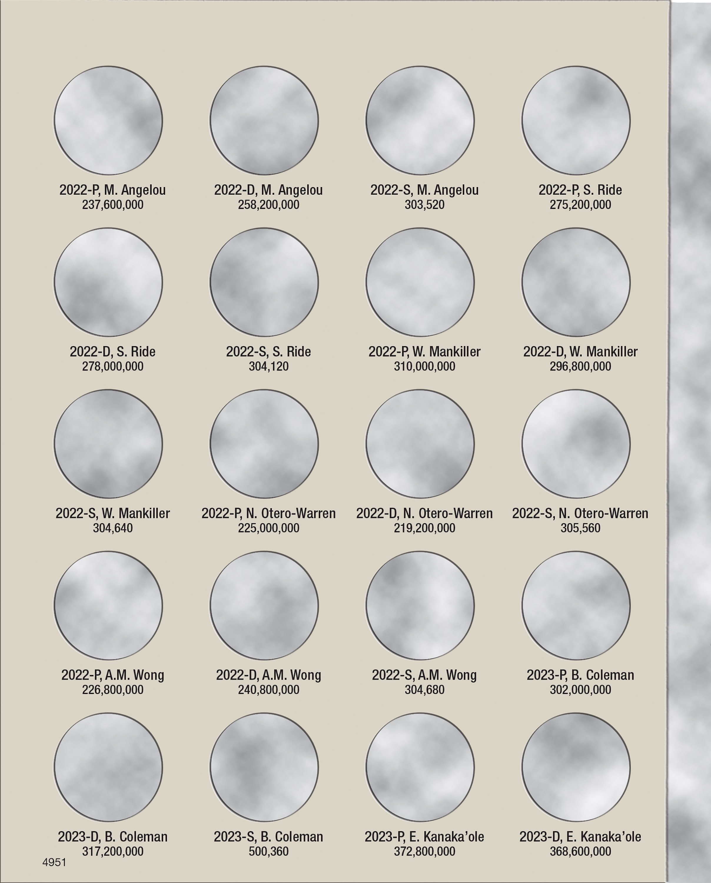 H.E. Harris® Coin Folder – Washington Quarters American Women Collection: 2022-2025 (P, D, & S Mints)